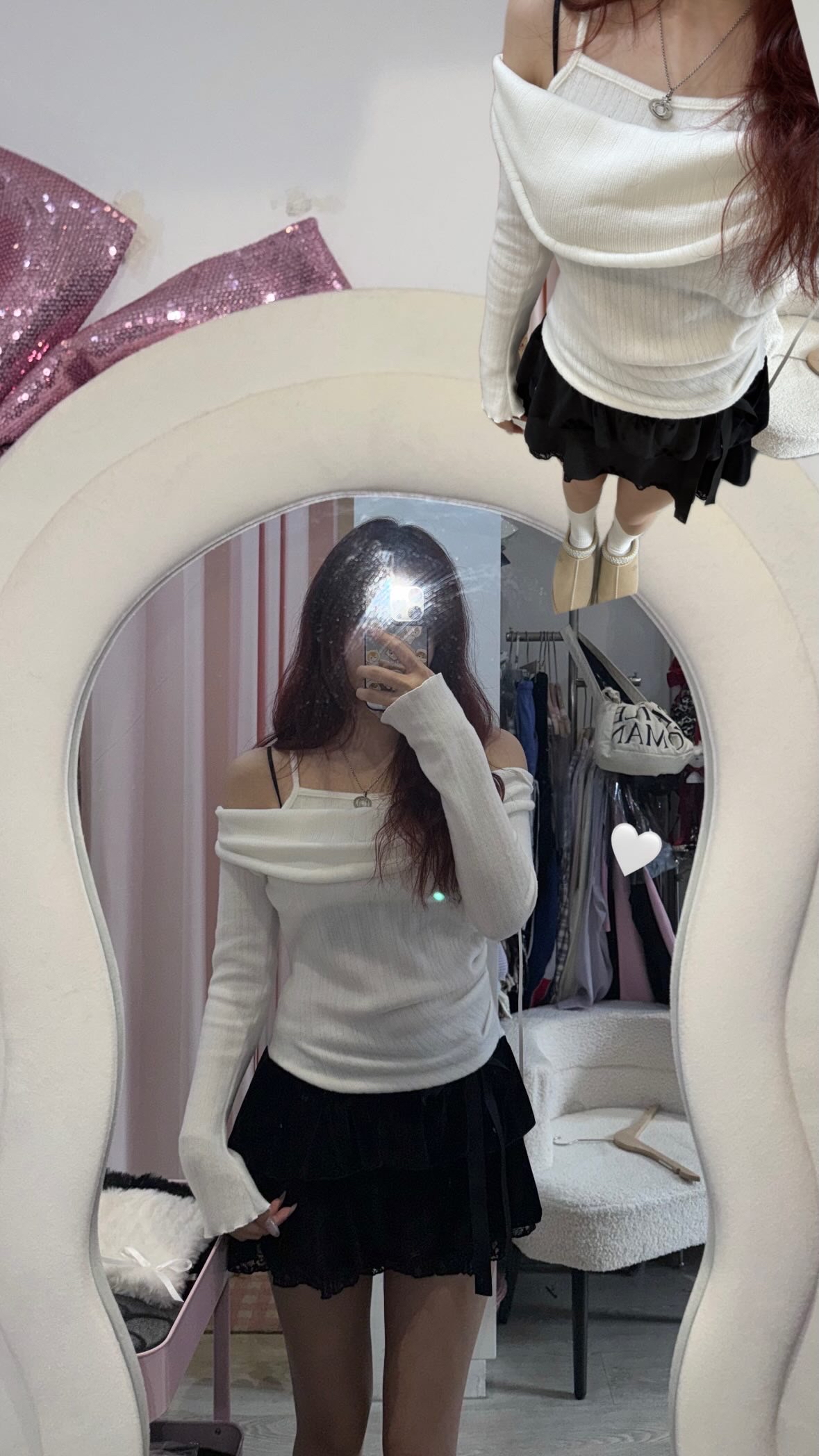 韓國燈芯絨掛頸一字膊