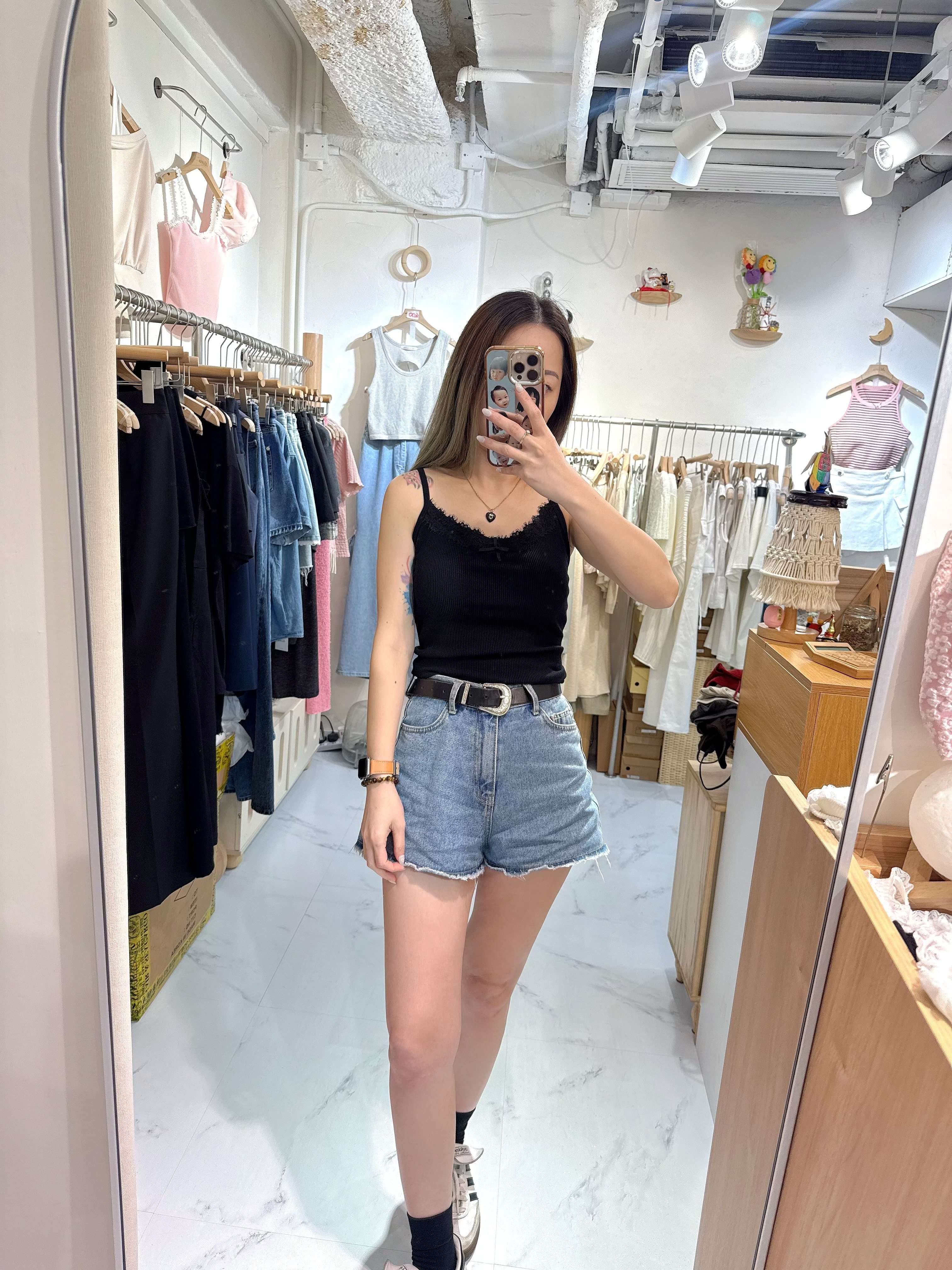 lace邊坑紋bra top
