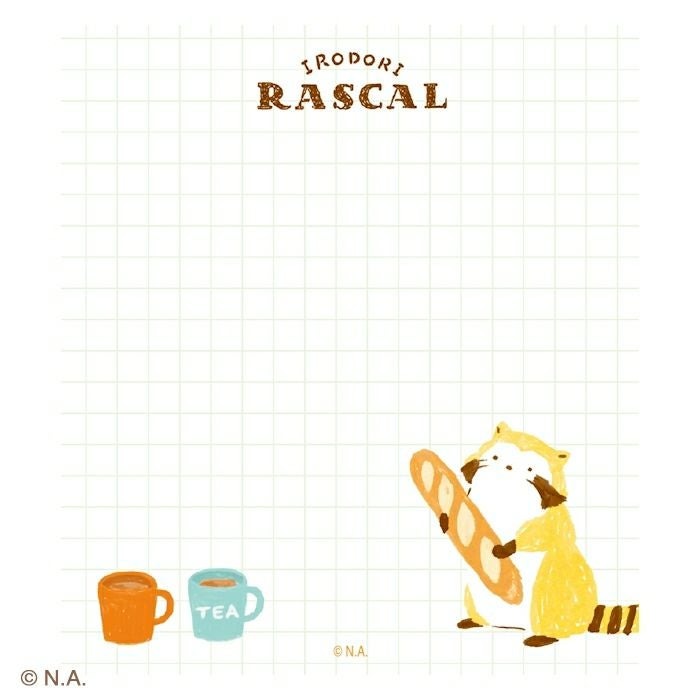 現貨｜IRODORI RASCAL 小浣熊 日本製 便條紙 Memo Notepad (野餐 LM392)
