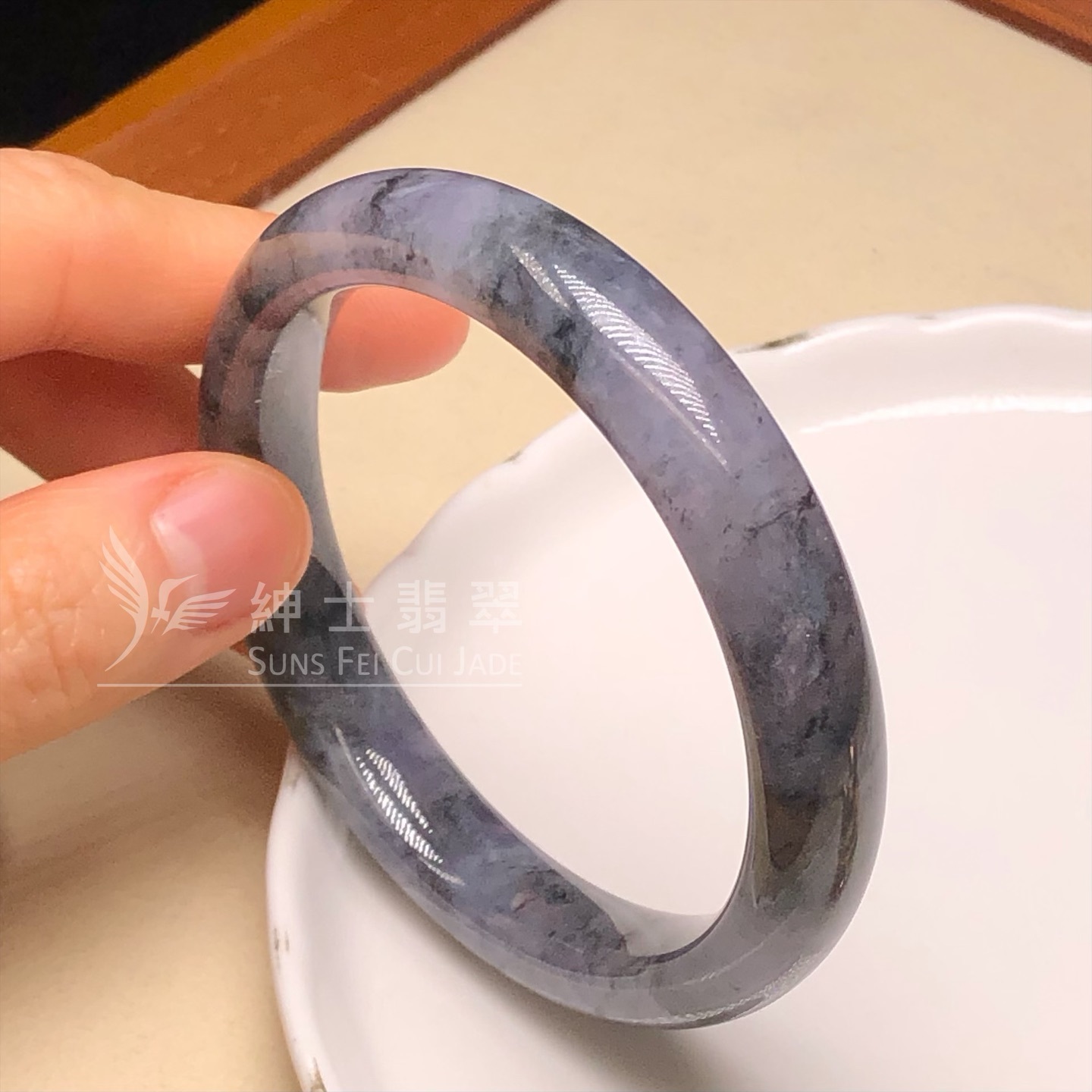 紫底山水烏雞福鐲55.5mm