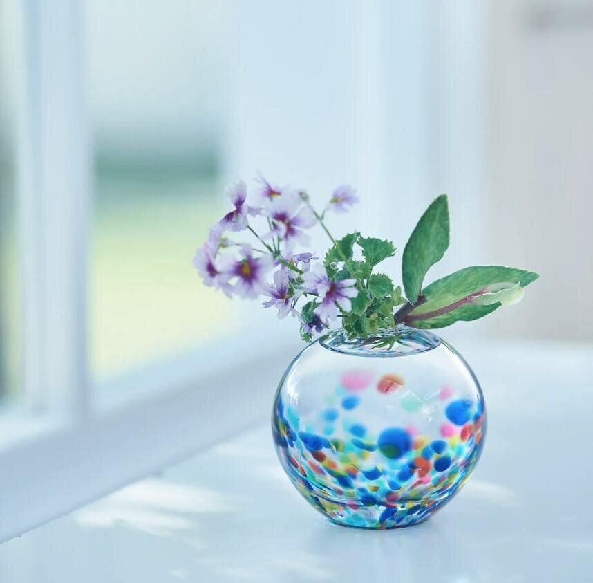 津軽びいどろ-日本製 - ADERIA GLASS -玻璃花瓶-藍色