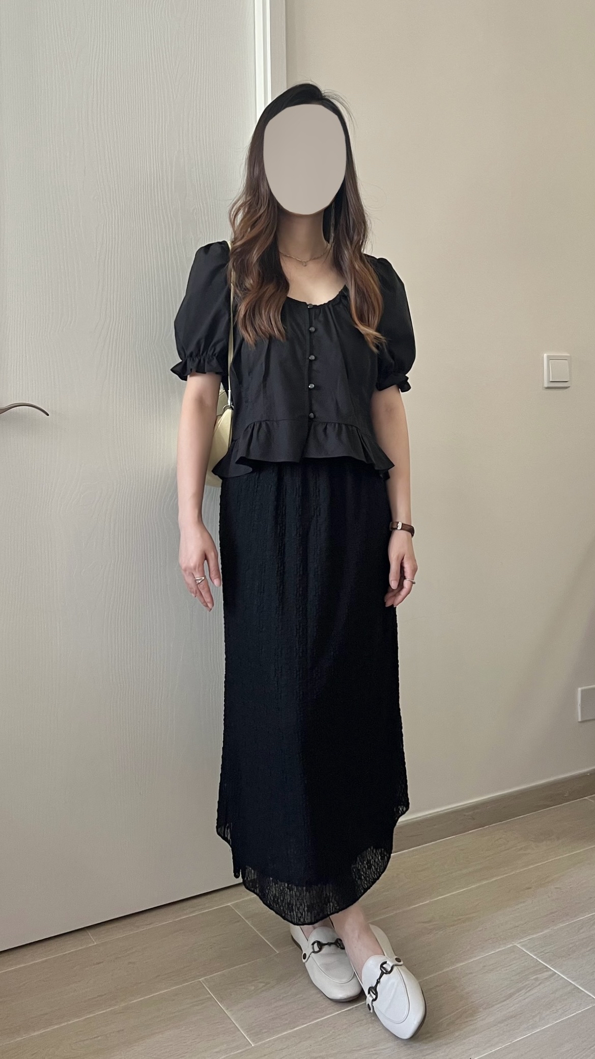 公主膊花邊短袖blouse