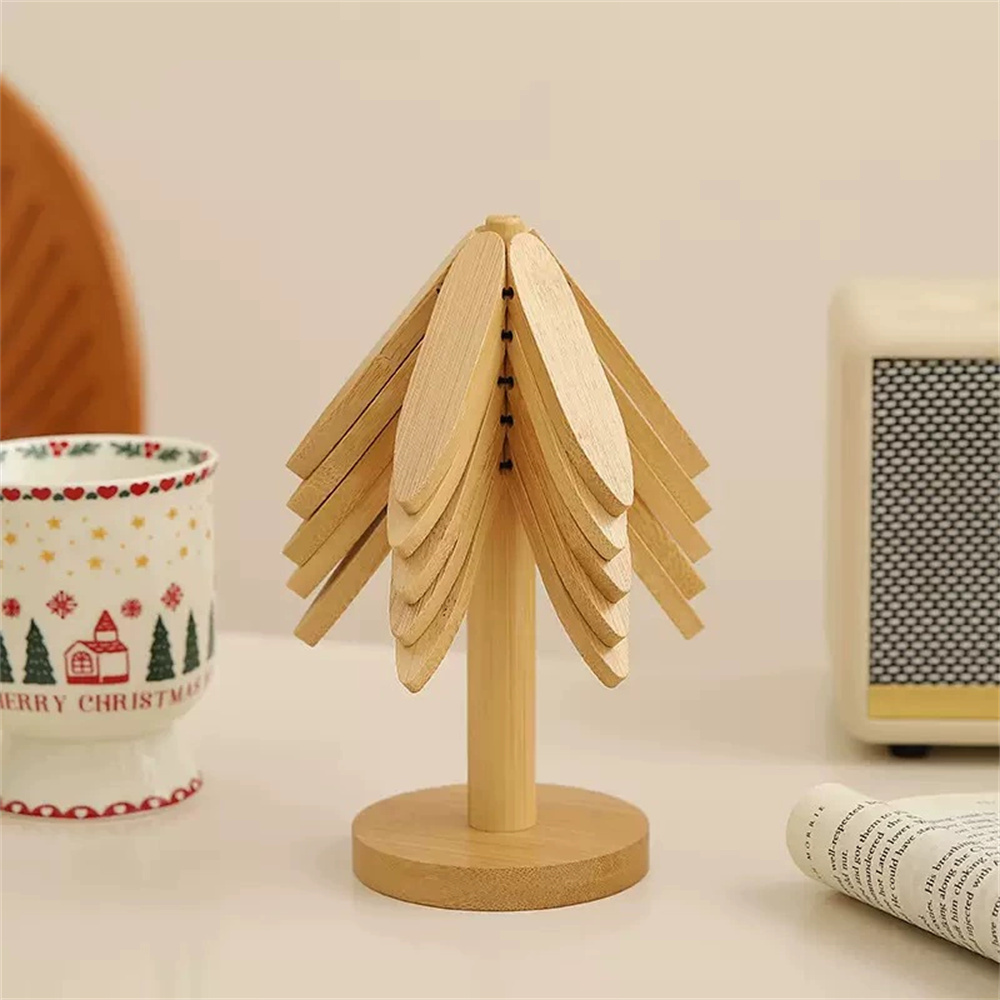 創意裝飾隔熱墊 防燙墊 楠竹檯面擺件 高溫杯墊 鍋墊 [平行進口] HK2744