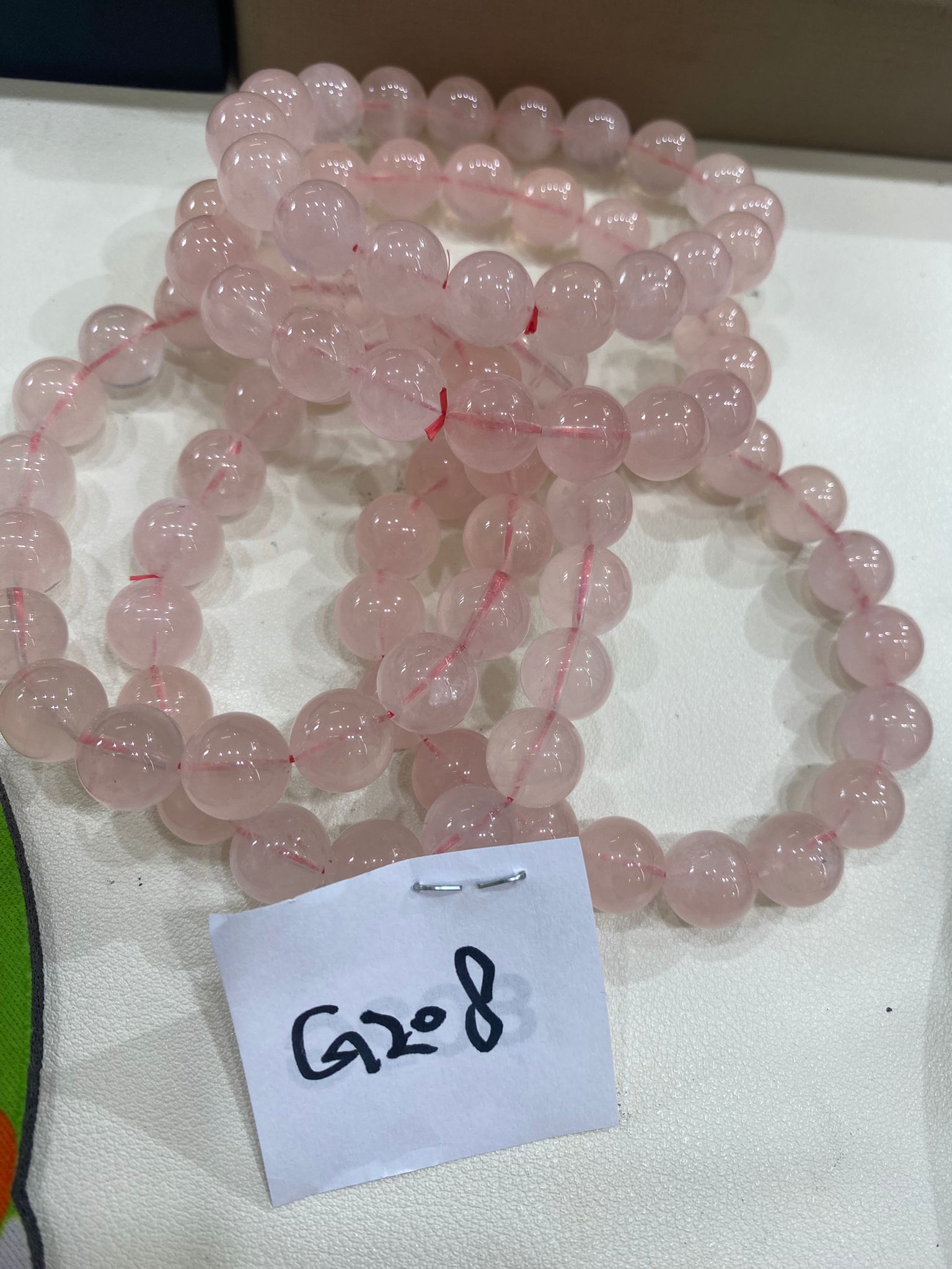 G208 濃色西柚粉晶手串 11mm