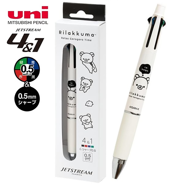 現貨｜San-X Rilakkuma 鬆弛熊 日本製 uni Jetstream 4&1 多功能 5用筆 0.5mm 4色原子筆 + 0.5mm 鉛芯筆 (PR17401)