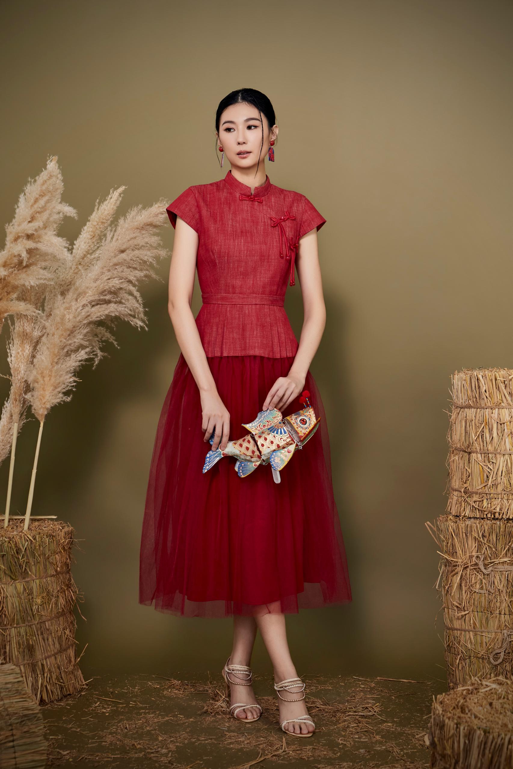 CD2160 XIN YI MESH OVERLAYS ORIENTAL DRESS