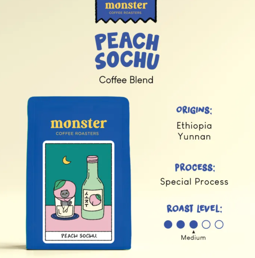 【預訂】泰國 Monster Coffee Roasters Whole Beans - PEACH SOCHU 200g