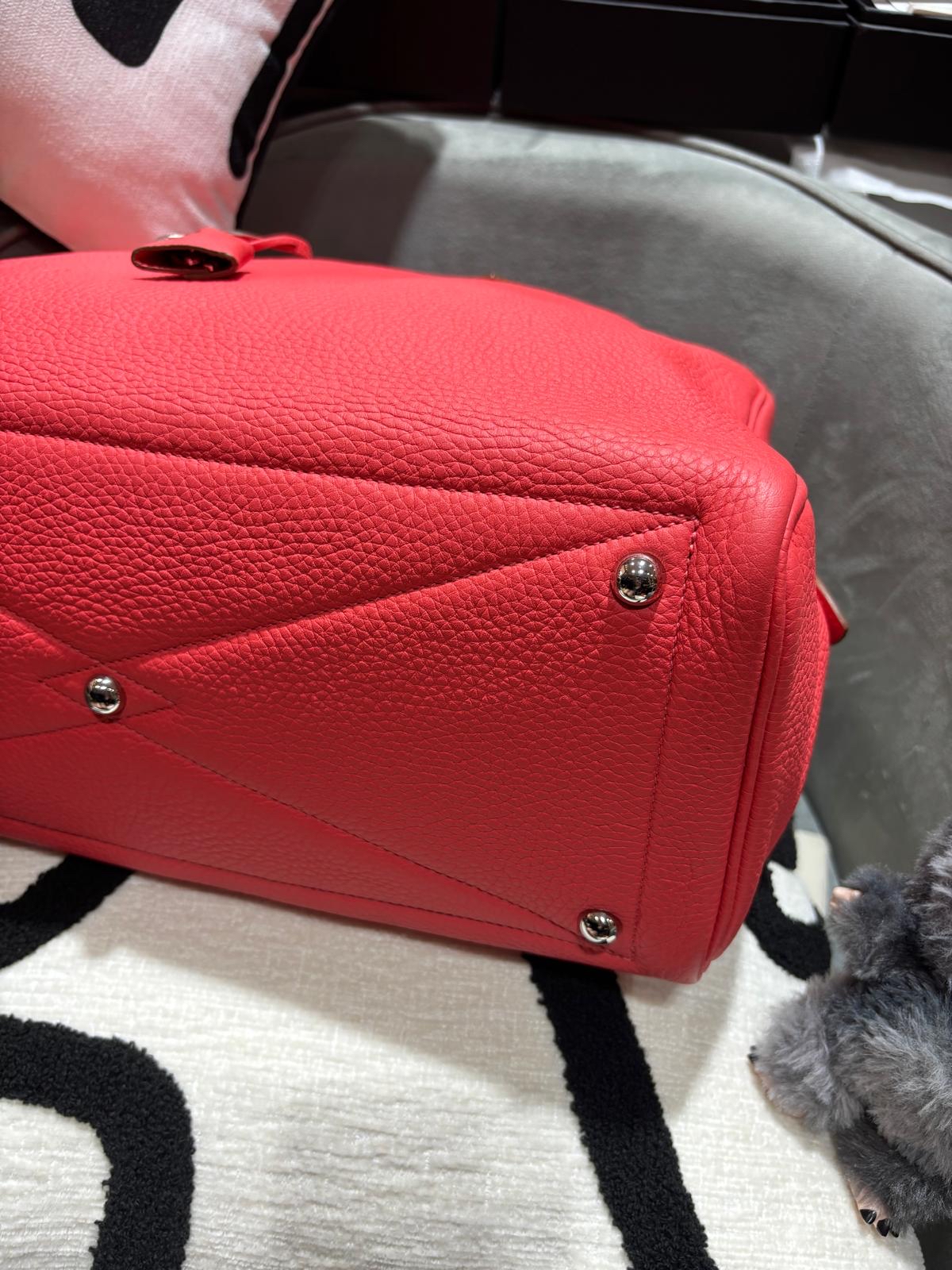 Hermes Victoria 35 Stamp T T5 Rose Jaipur Clemence Calfskin 100%Authentic, 98%New ✅Key Lock ✅Dust bag