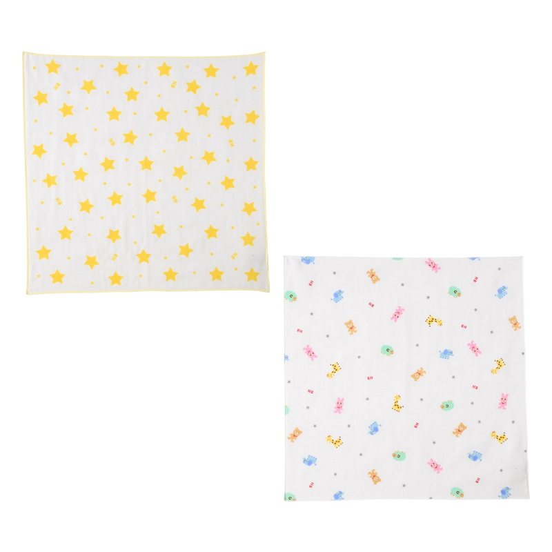 🇯🇵預訂 日本直送🇯🇵日本製Hot Biscuits 春夏款黃色動物新生兒純棉打底八件套