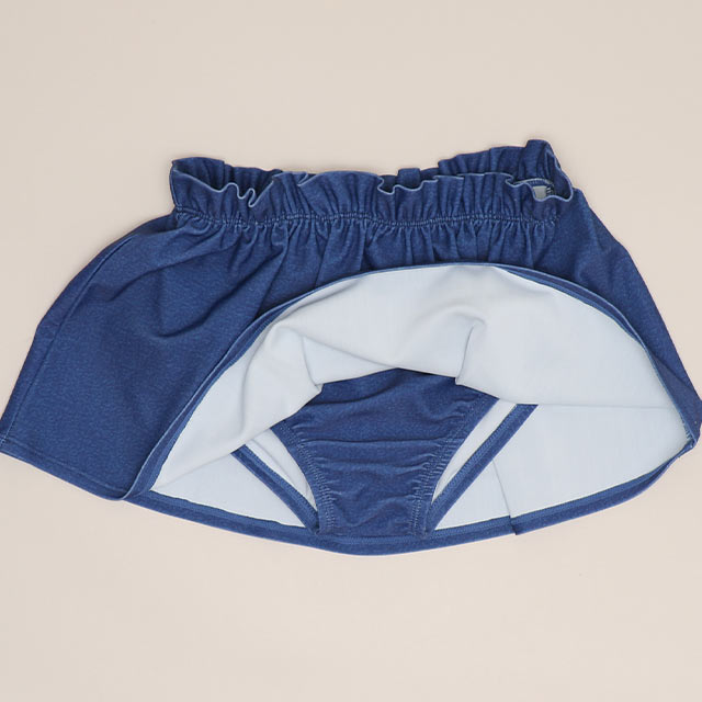 🆕【⭐訂購⭐】 🇯🇵日本直送 🌀#Minnie 荷葉邊領格紋上衣 + 牛仔布褲 泳衣 兩件套🌀 [ELDA-0206][260522]