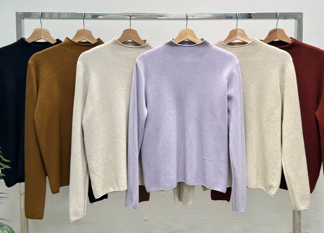 S78801 High Neck Long Sleeve Knit Wear 