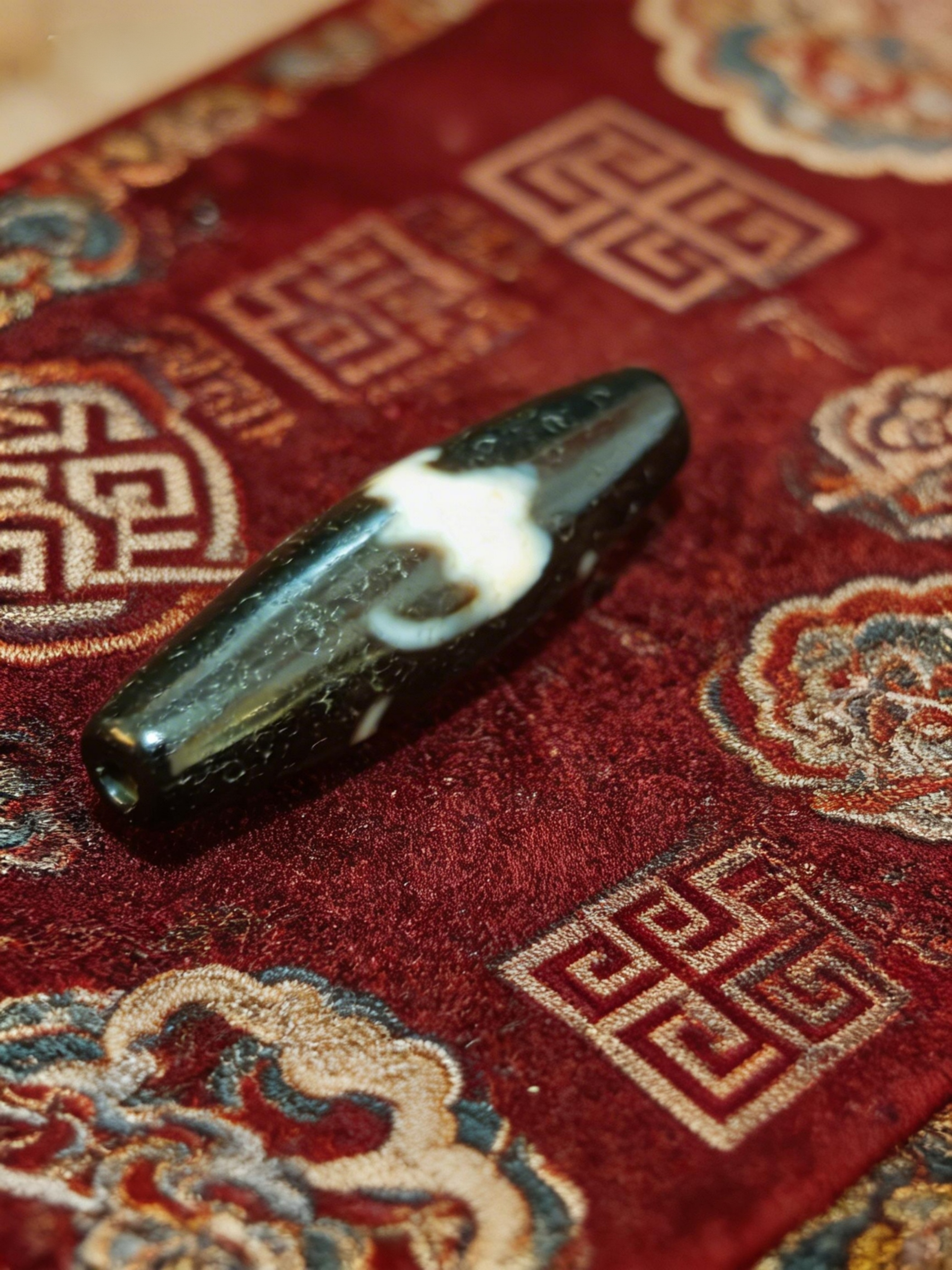 「黑白福壽天珠」26038