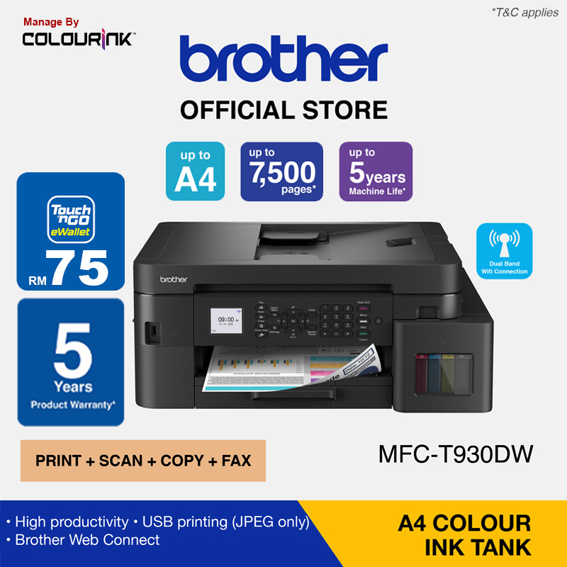 [ 5 YEARS Warranty ] Brother A4 Refill Original Ink Tank Inkjet Printer DCP-T230 DCP-T430W DCP-T530DW DCP-T730DW DCP-T830DW MFC-T930DW