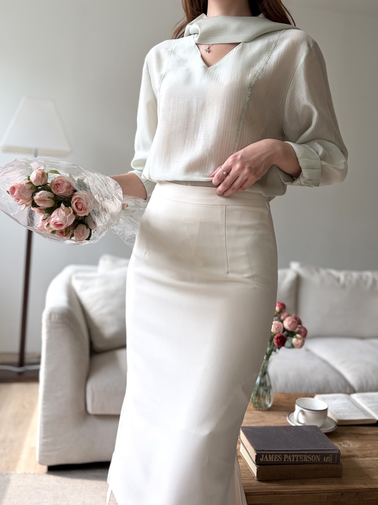 Pastel Mermaid Skirt (Ivory)