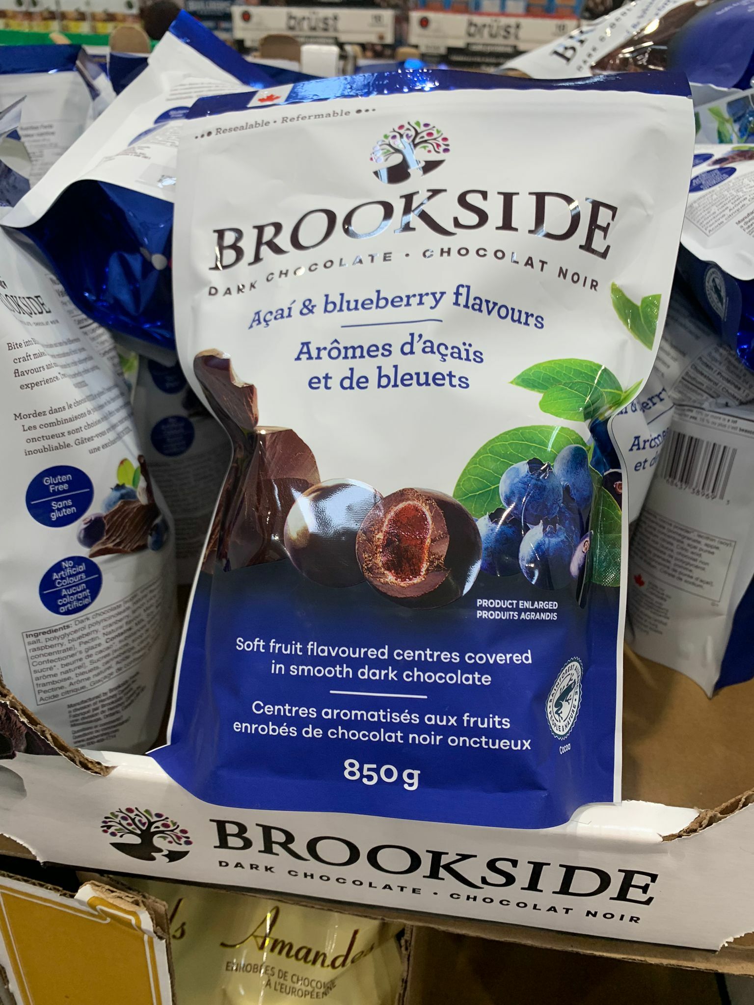 加拿大代購 - Brookside 藍莓芯黑朱古力 850g - 1包 現貨