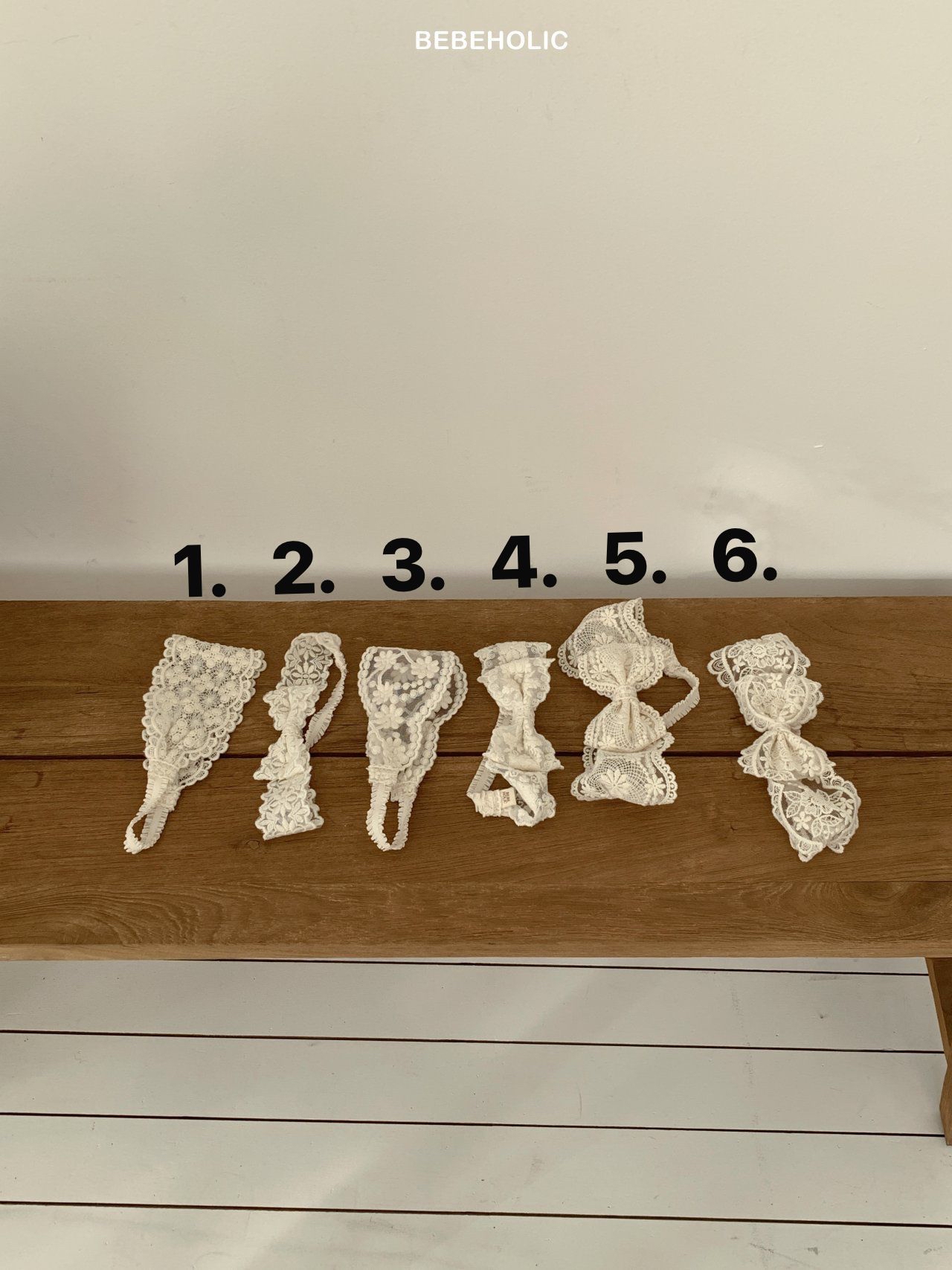 🌸預訂 韓國直送🌸🇰🇷BEBEHOLIC六色蕾絲花邊蝴蝶結髮帶