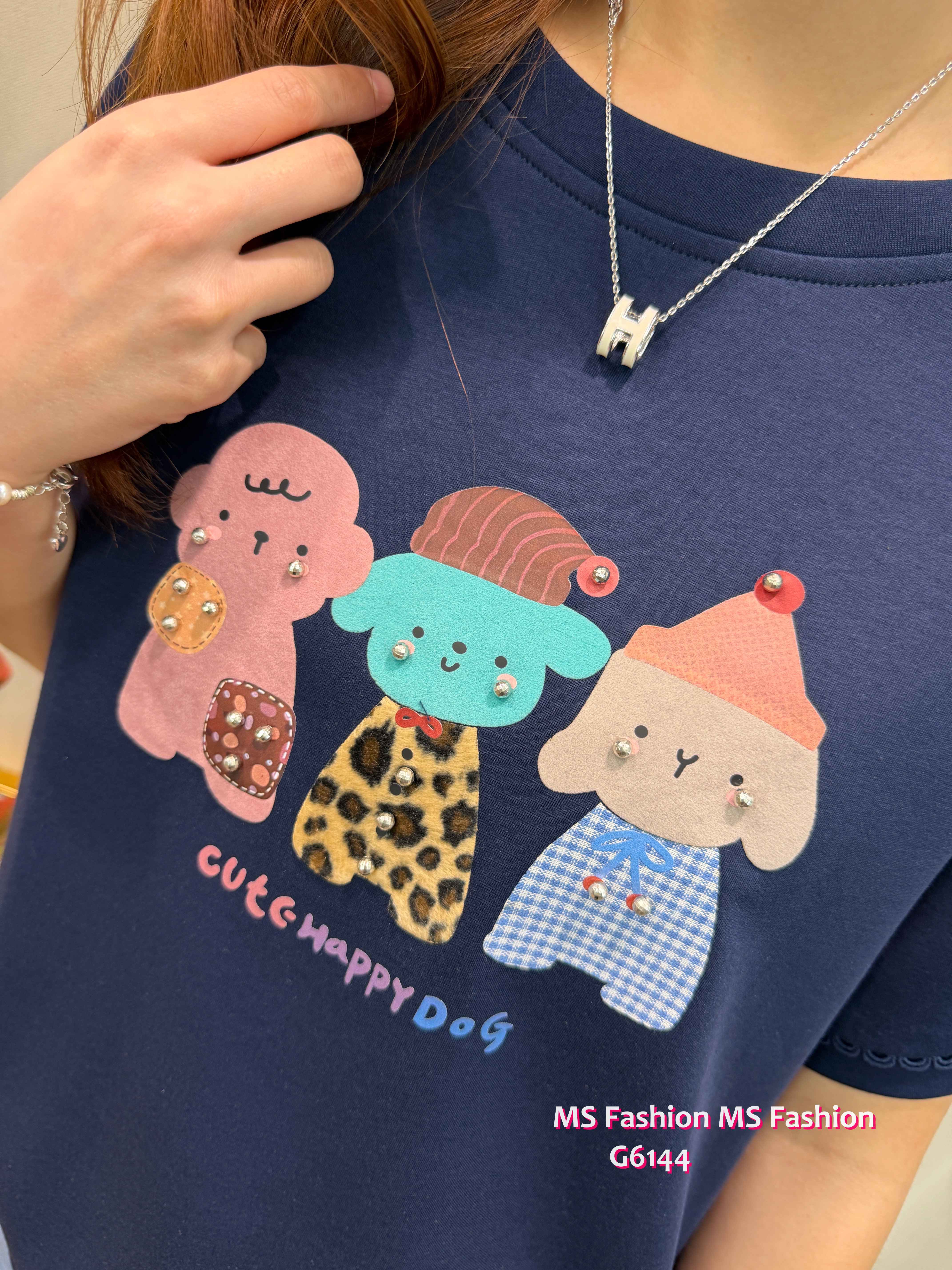 G6144 韓國🇰🇷可愛狗狗圖案top