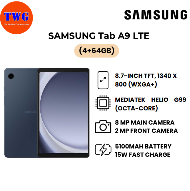 SAMSUNG Tab A9 LTE (4+64GB) 100% ORIGINAL MALAYSIA BRAND NEW