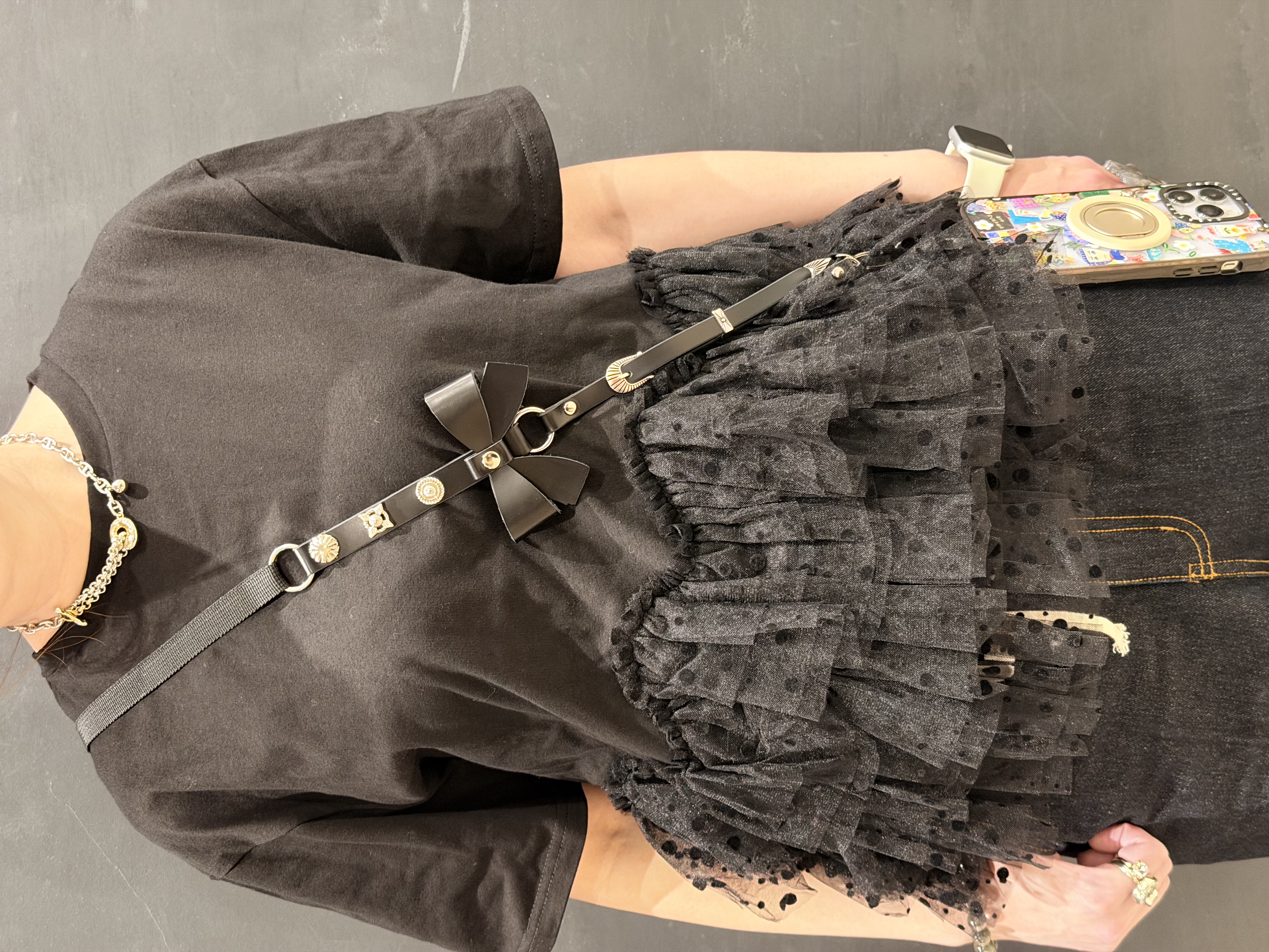 日本handmade蝴蝶結電話斜孭繩