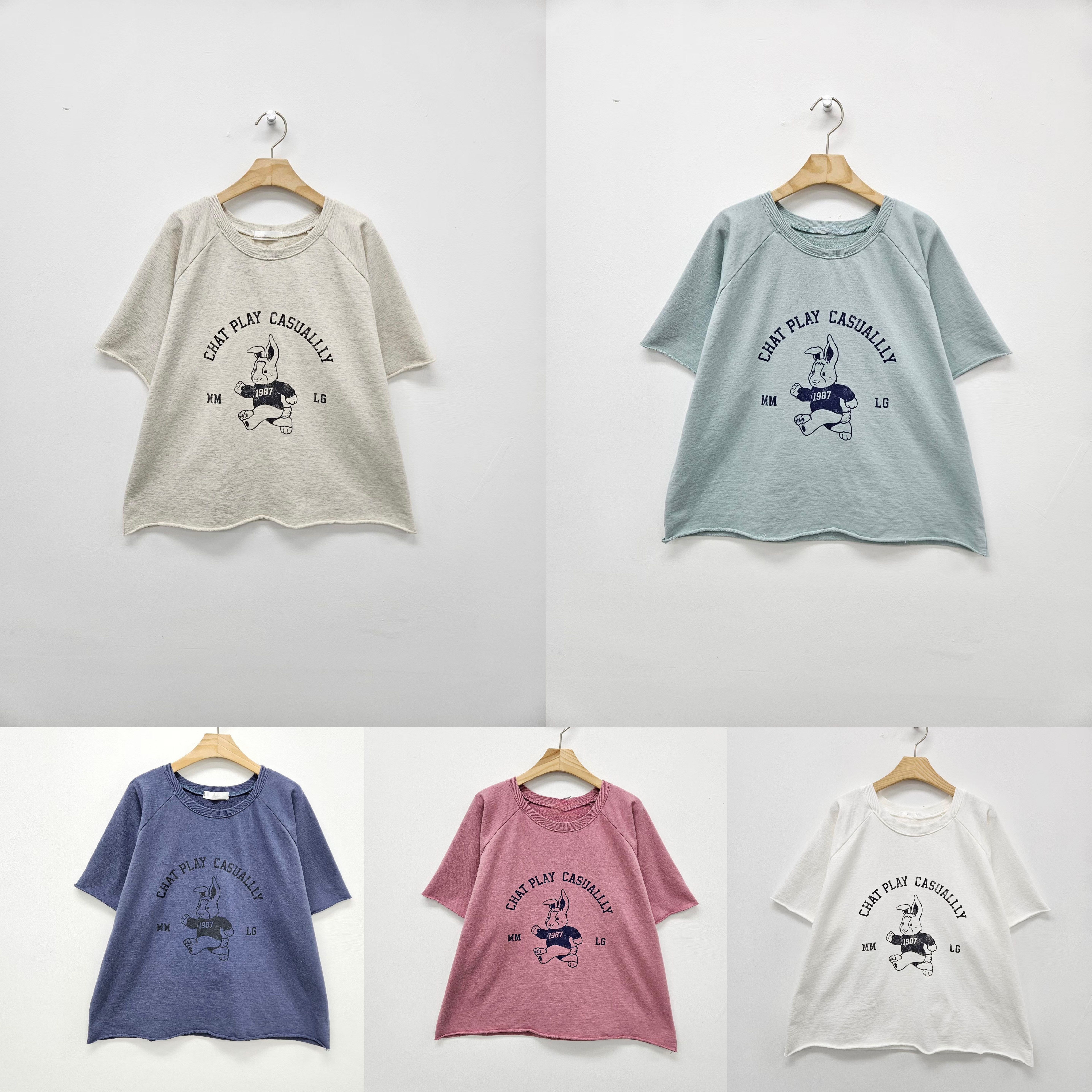 BO OS 舒適洗水棉兔仔top