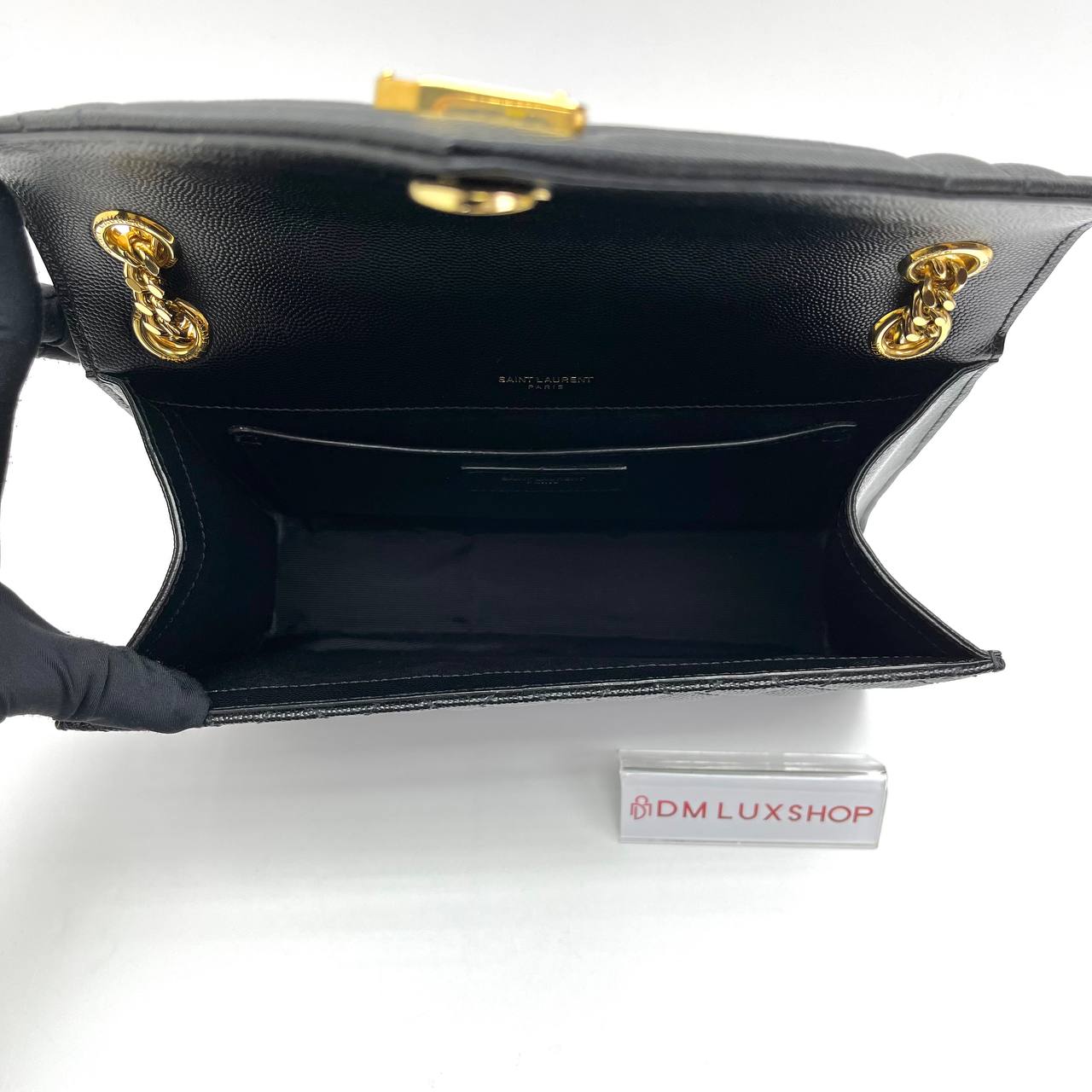 YSL Black Envelope Medium GHW