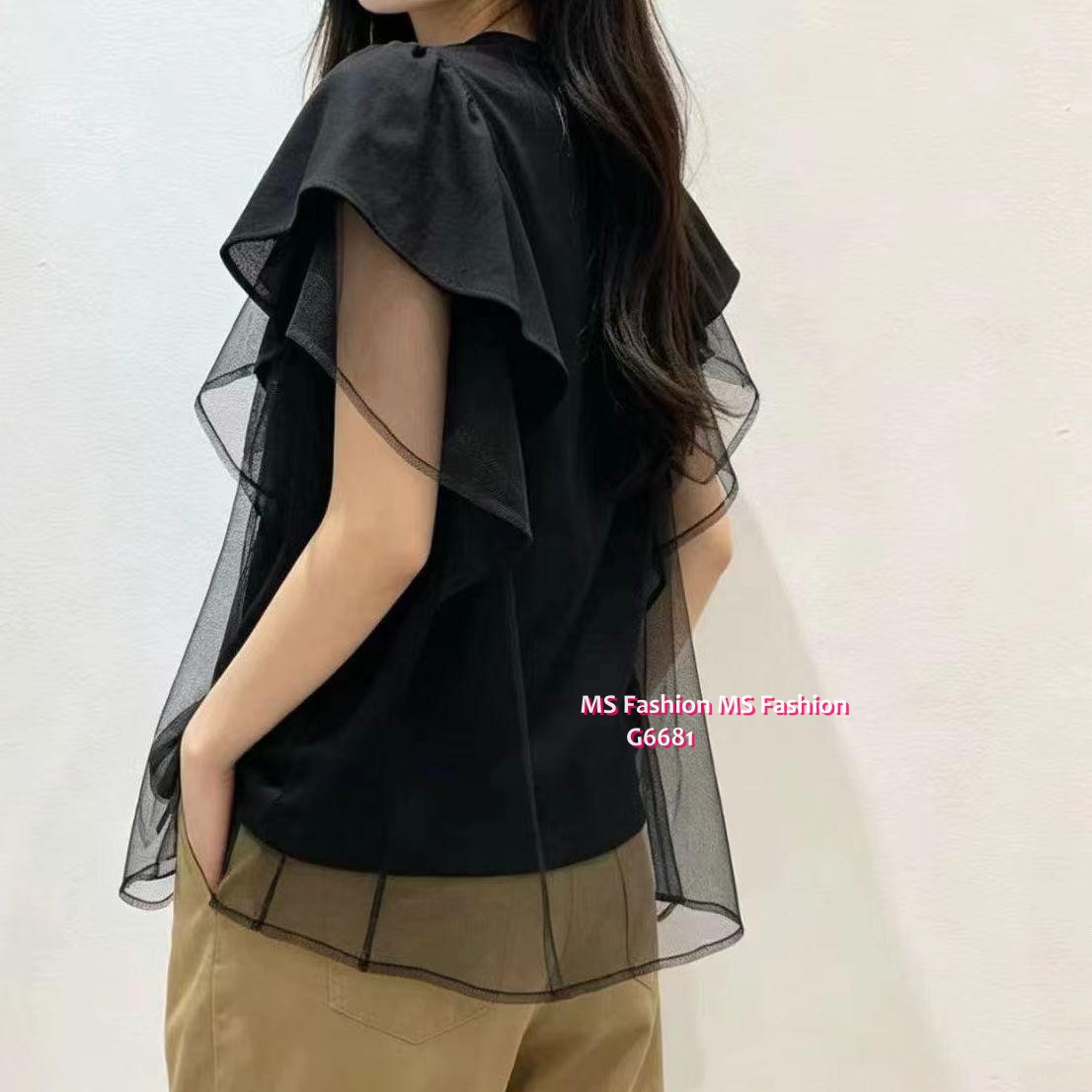 G6681 ruffle袖紗top