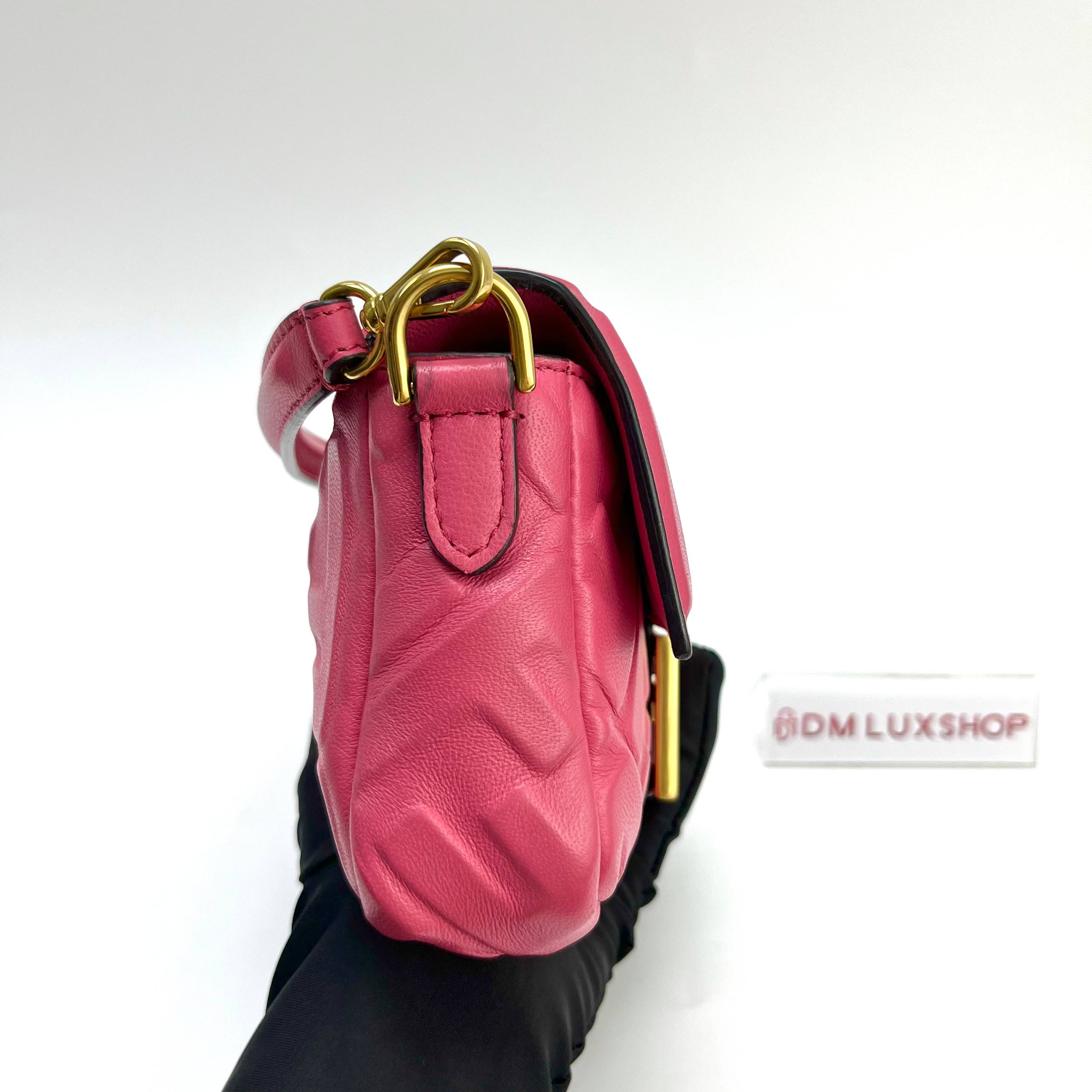Fendi Pink Baguette Crossbody Mini Bag