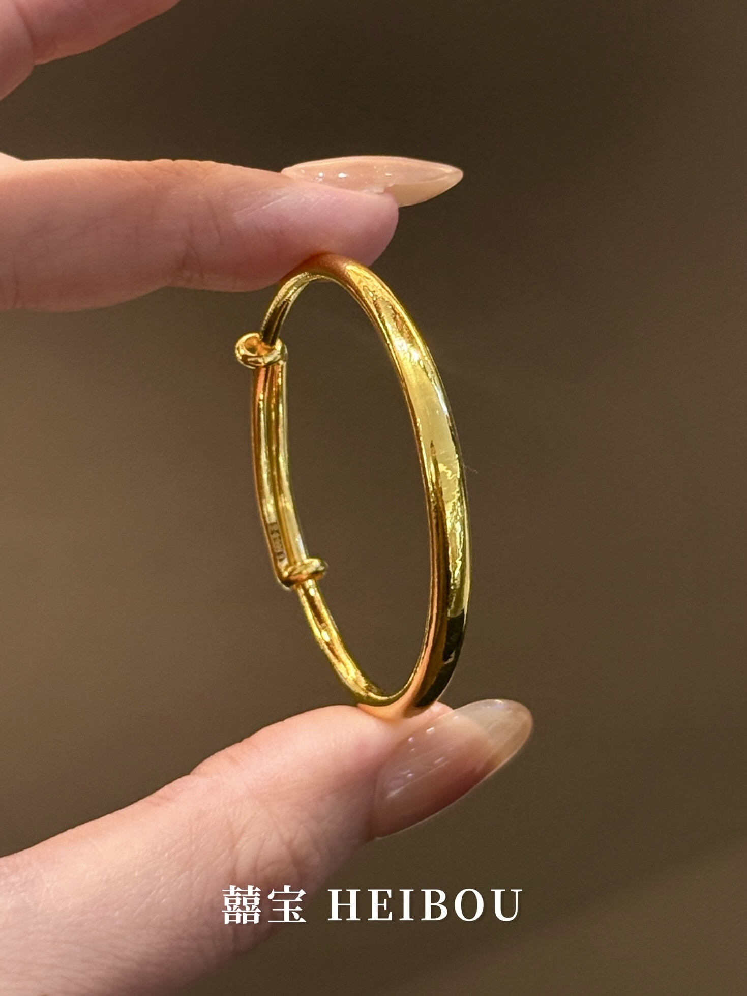 【5D硬金】光面素圈-宝宝手镯
