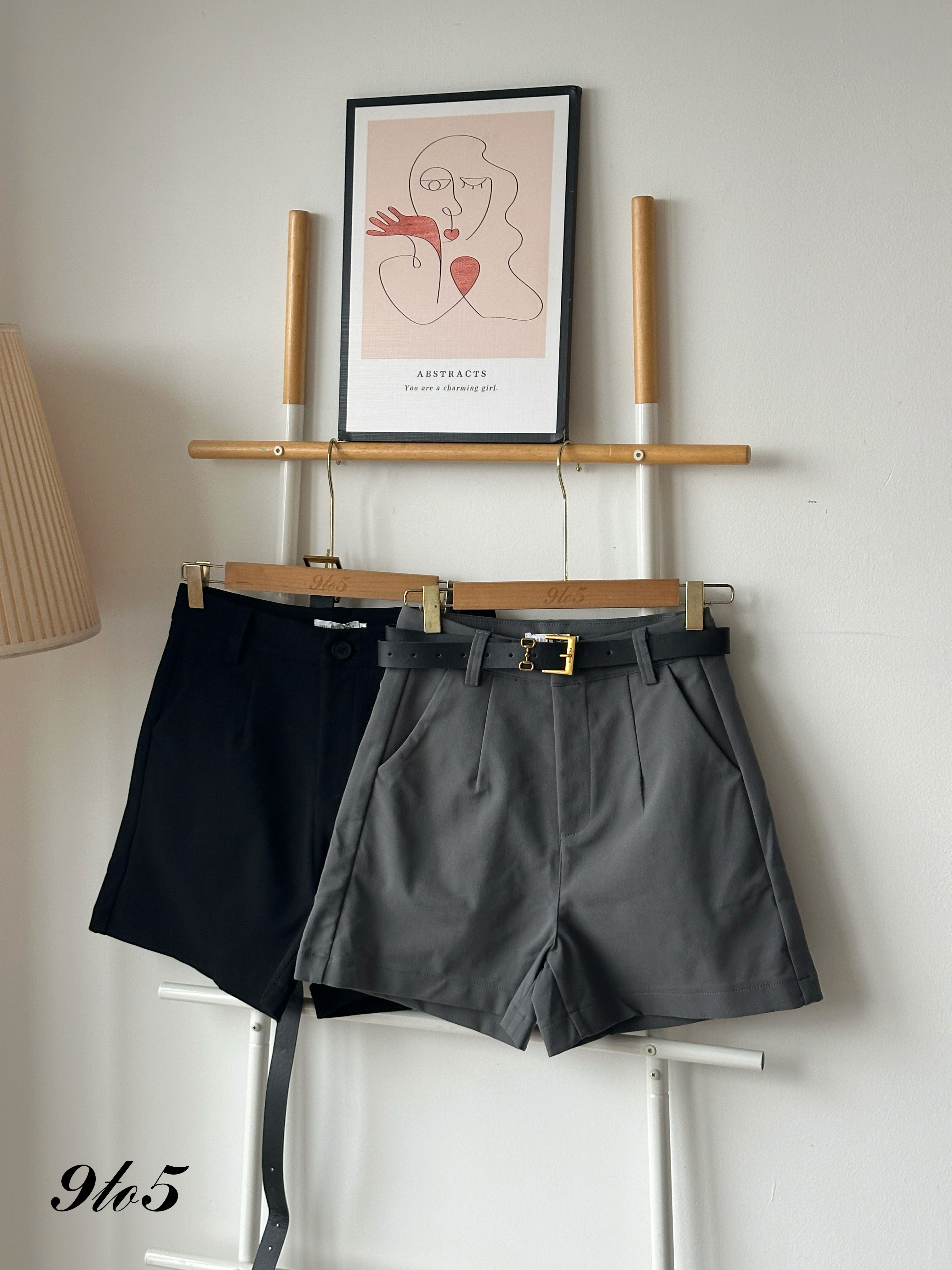 S1850 A Line Short Pants - Black & Grey