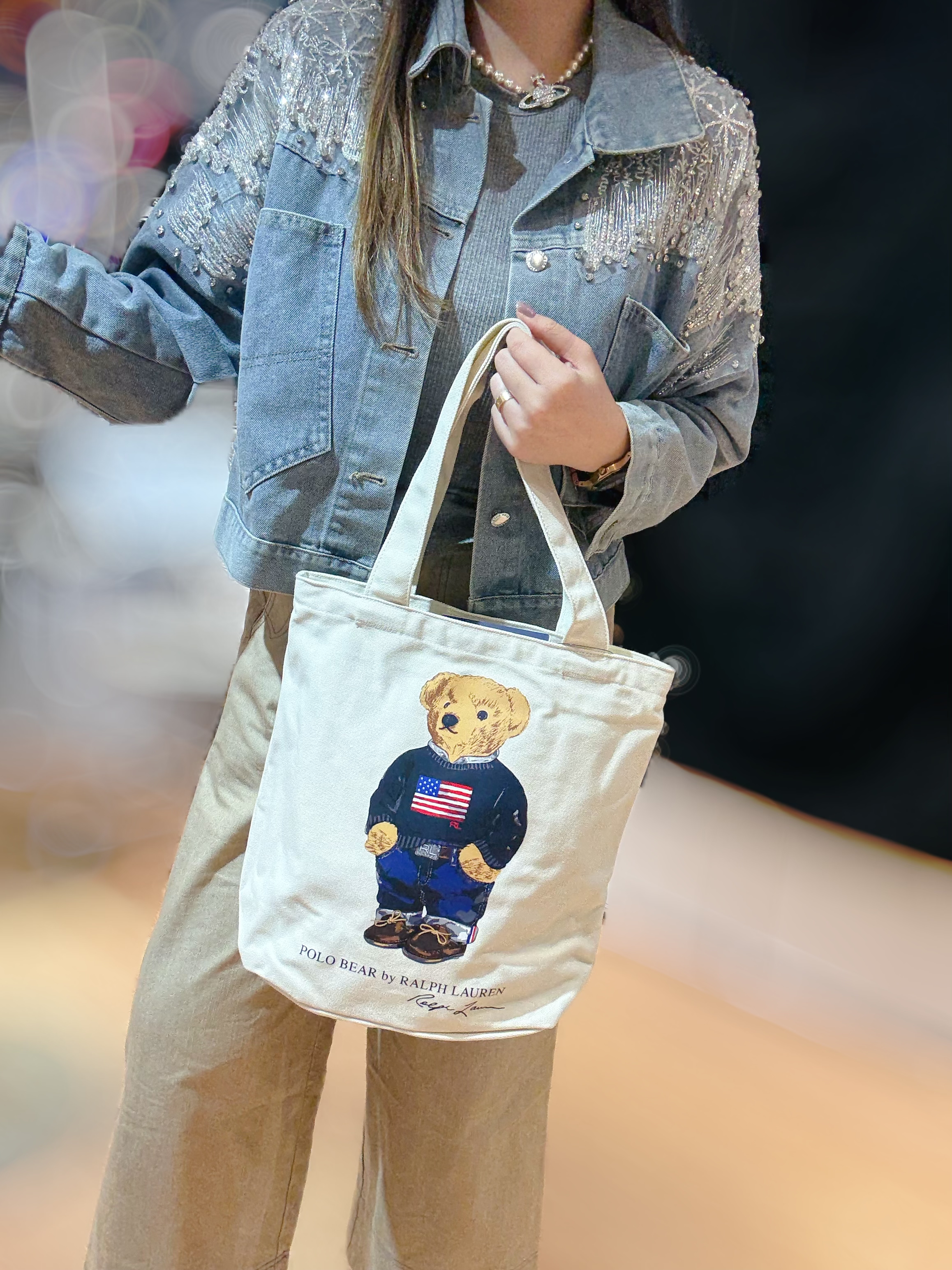 Polo shopping bag bear/w