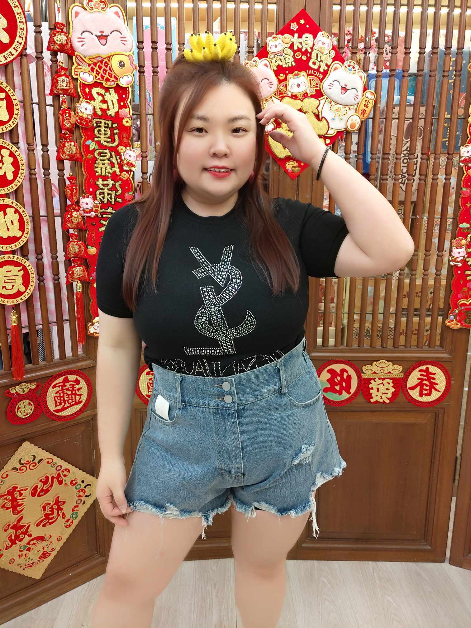 NBC08 TW#1553 破洞毛边牛仔短裤