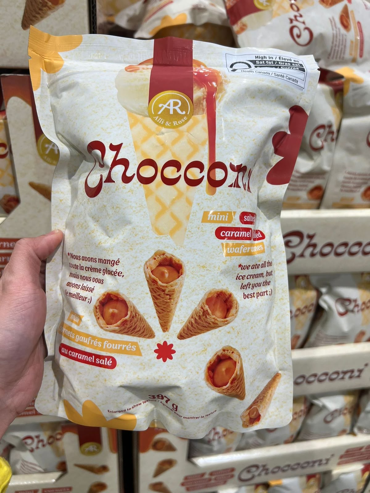 加拿大直送 Alli & Rose Chocconi 海鹽焦糖脆筒 397g