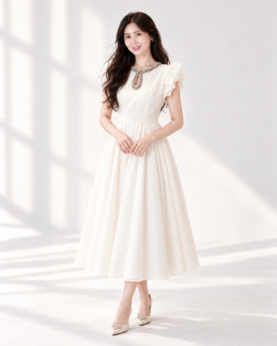 5155 Cornelia 2 Colour Midi Dress