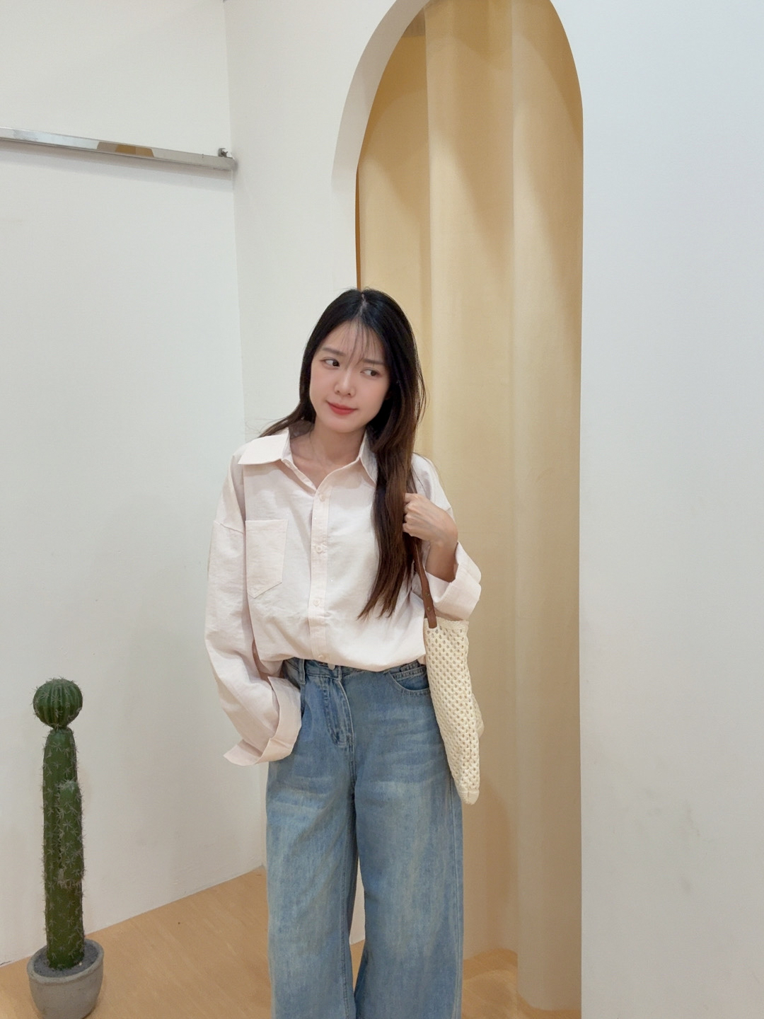 Bling细闪翻领长袖衬衫 R2600