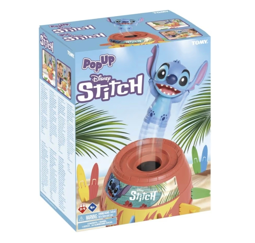 Disney Stitch爆彈桶遊戲 親子桌遊 兒童互動玩具 Pop Up Stitch 動作遊戲 4歲以上禮物推薦