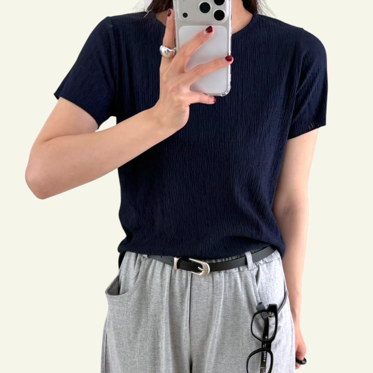 221405 皺布短Tee