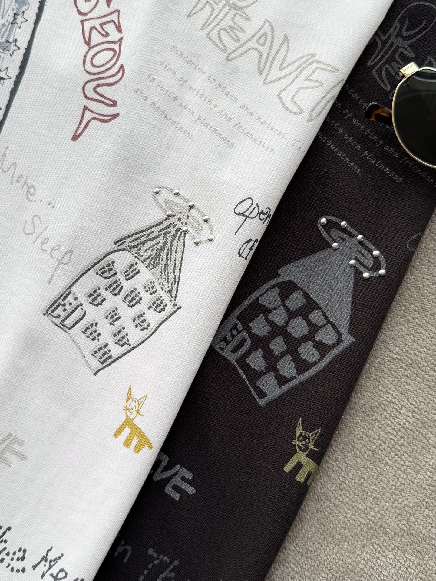 韓國🇰🇷 Matin Kim 手繪塗鴉印花短袖Tee 