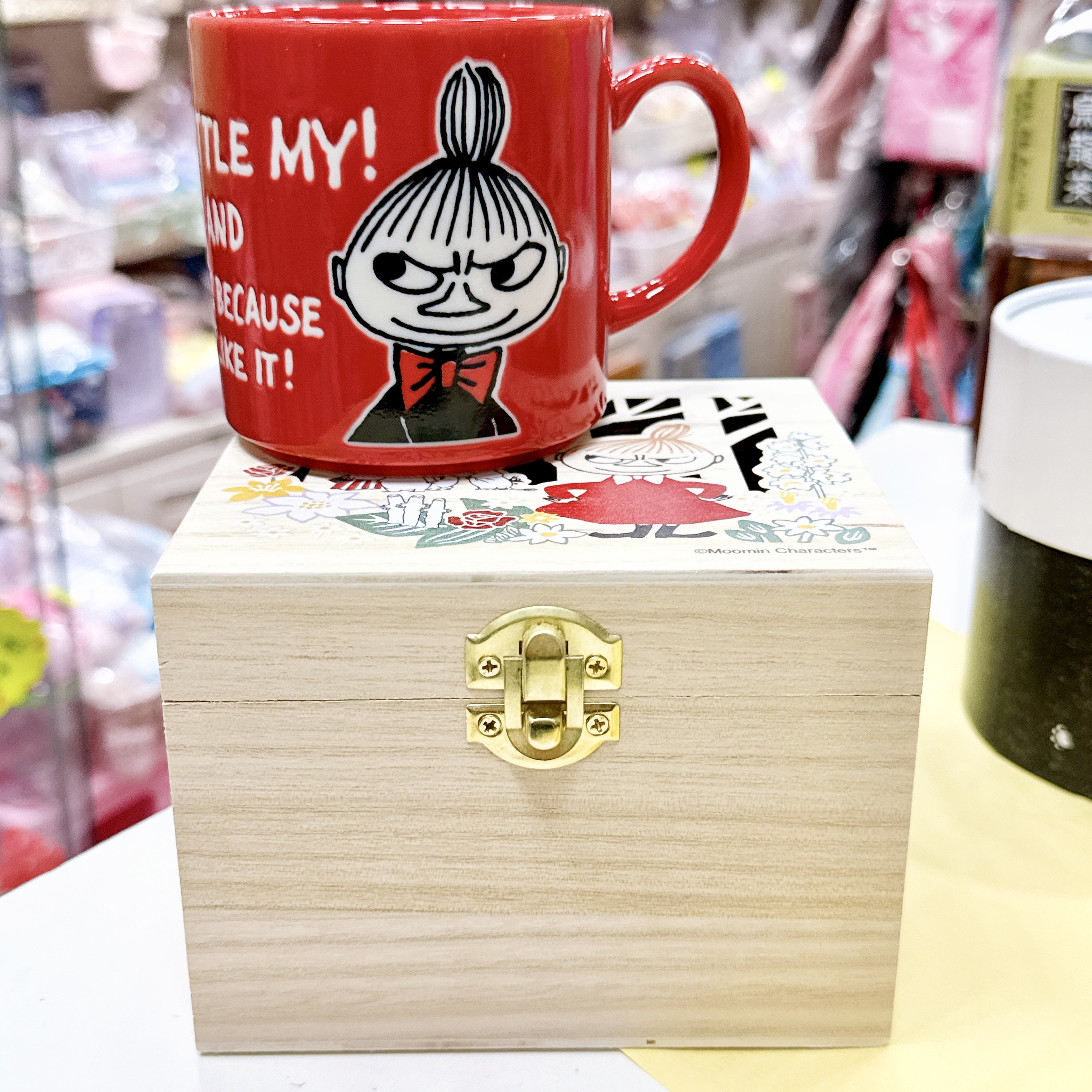 日本製造阿美陶瓷杯連木盒套裝