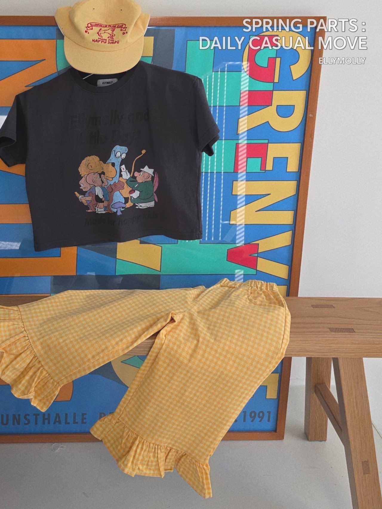 Ellymolly | Check pants(yellow size 9(110-115)