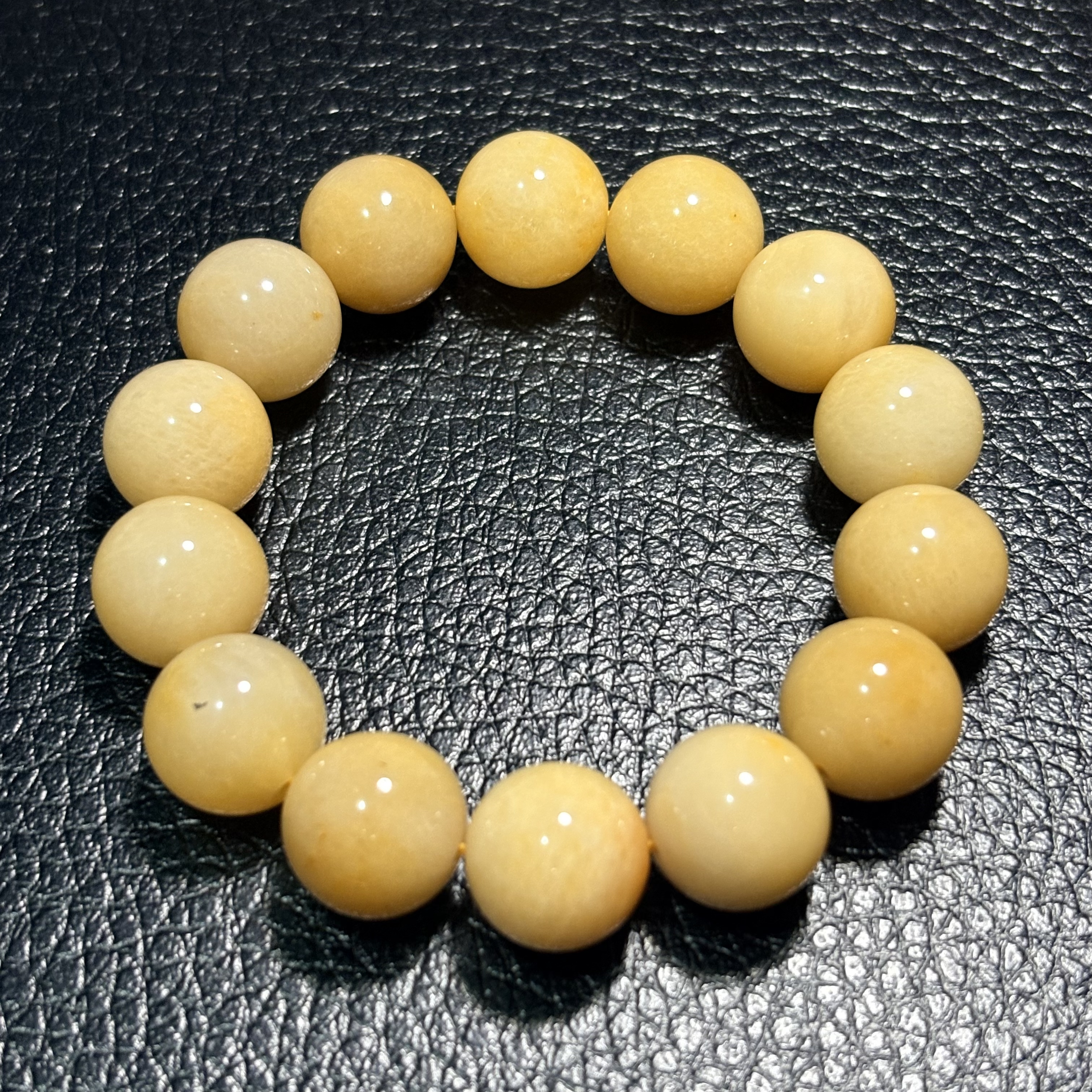 【化太歲】金絲玉玉石手串No.1937｜規格：15mm珠16cm手圍