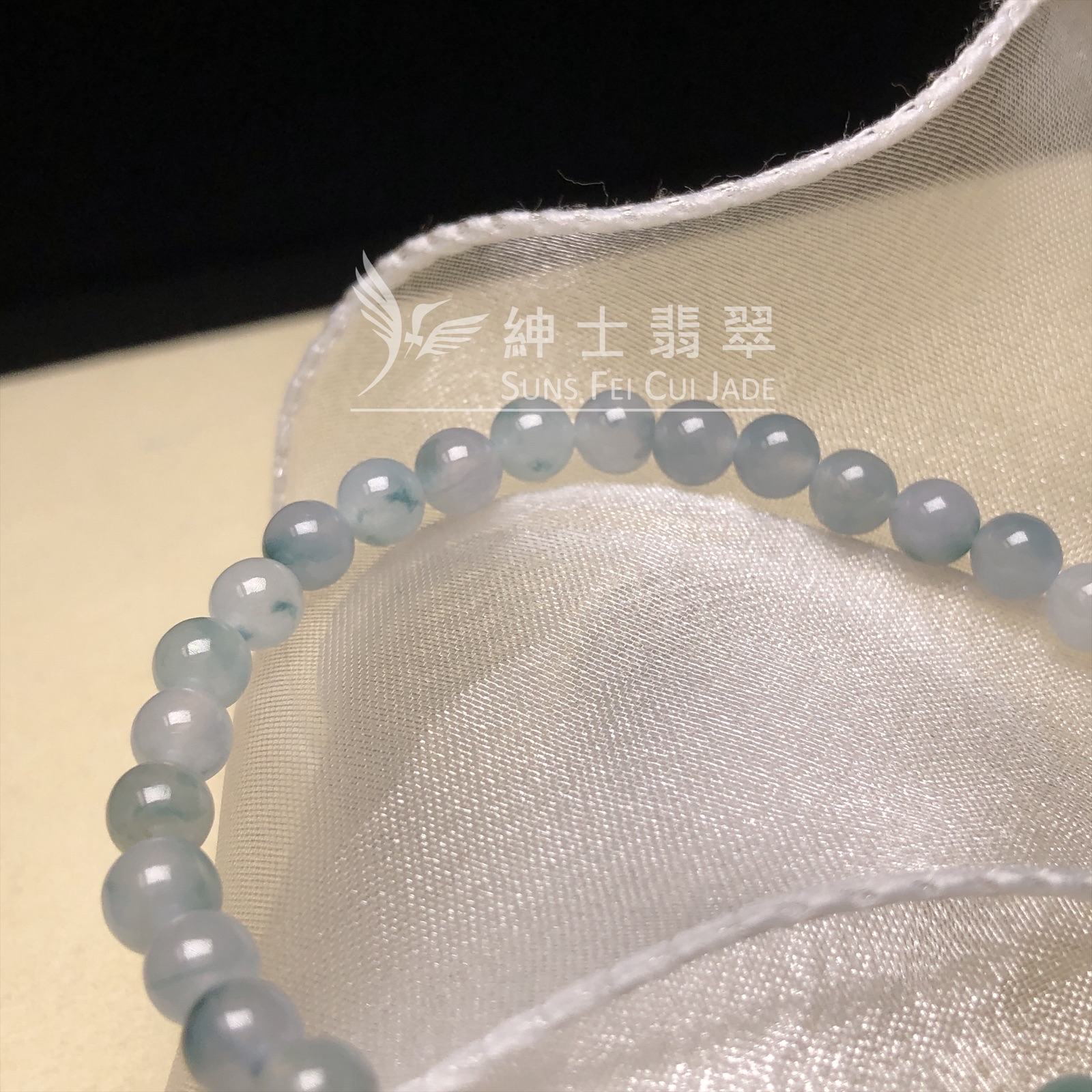 冰飄藍花手串  MS00179