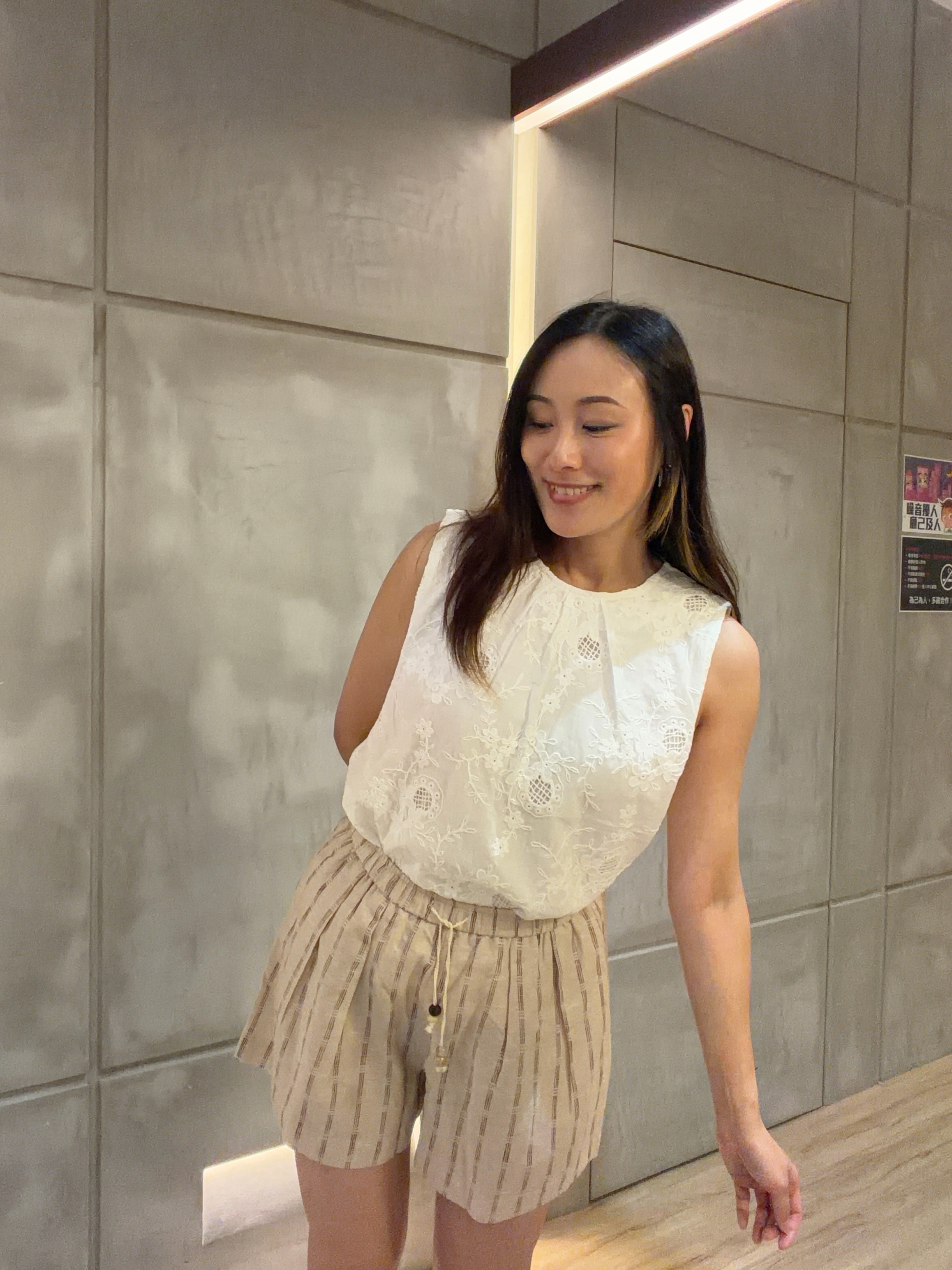 條子紋短褲