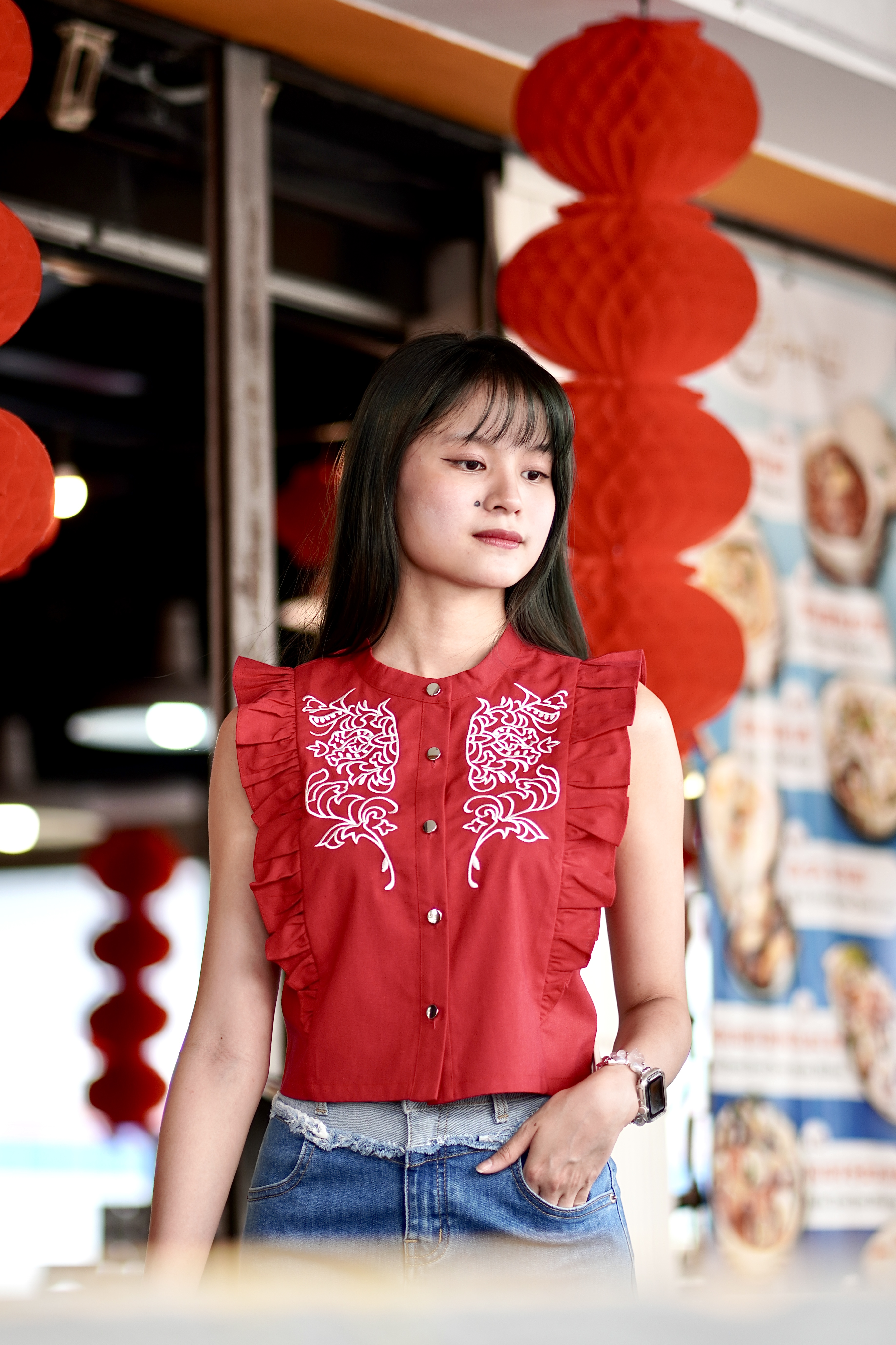 915441 Prosper Bloom Embroidered Top