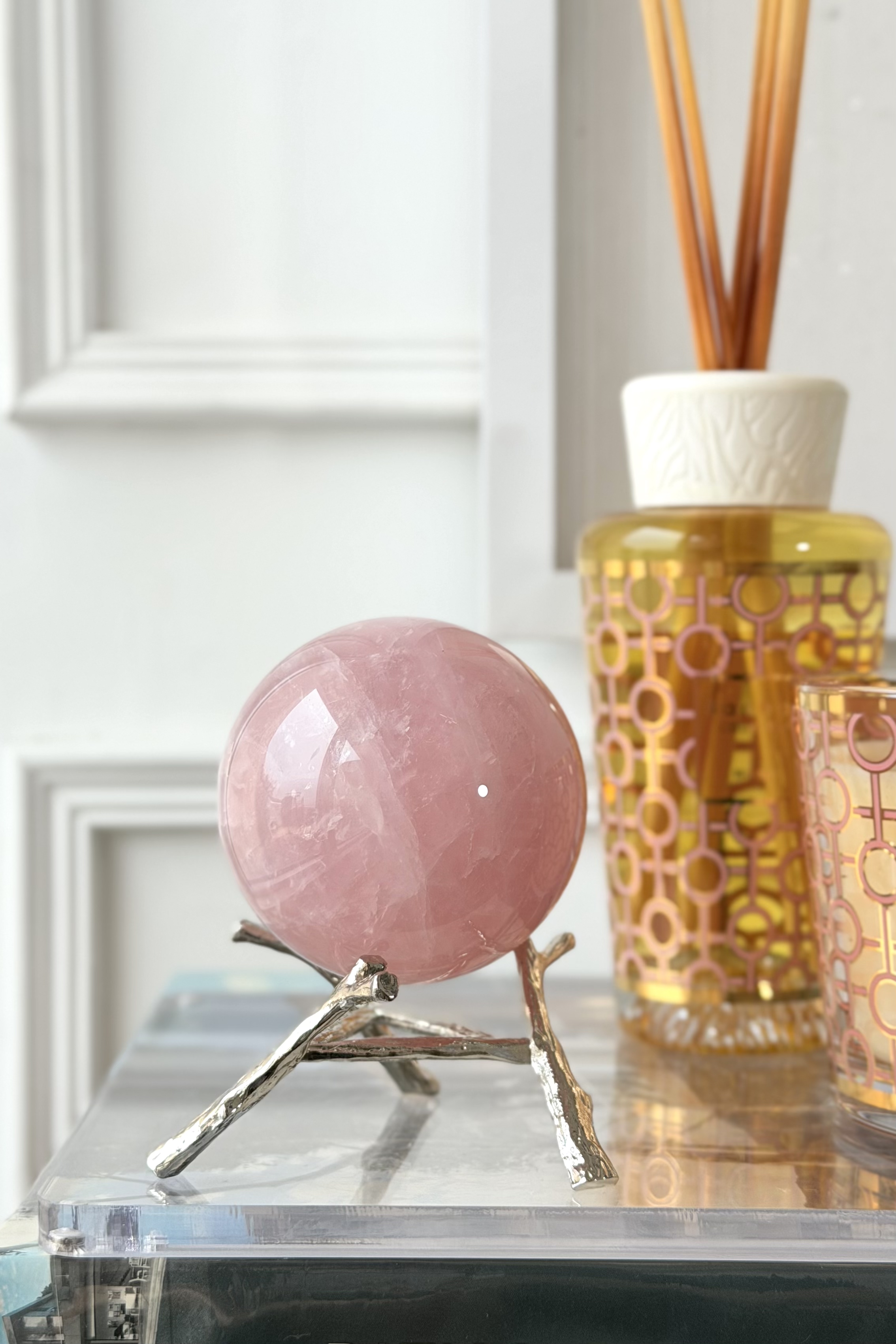 ༒7.1cm 粉水晶球༒ RQ.aA3C11Gmt8-RA28-39s