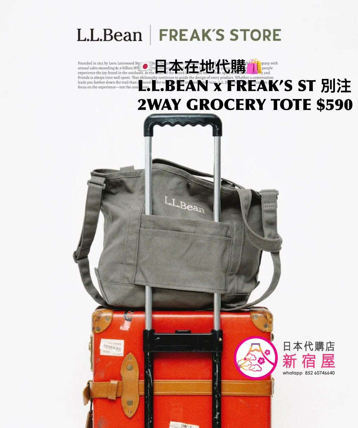 L.L.BEAN x FREAK’S STORE 別注 2WAY GROCERY TOTE