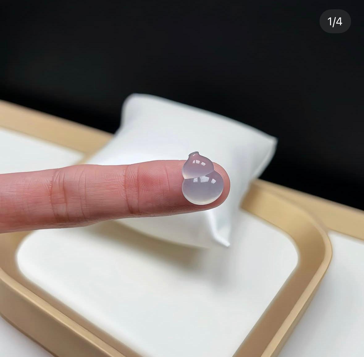 高冰種白冰葫蘆蛋面