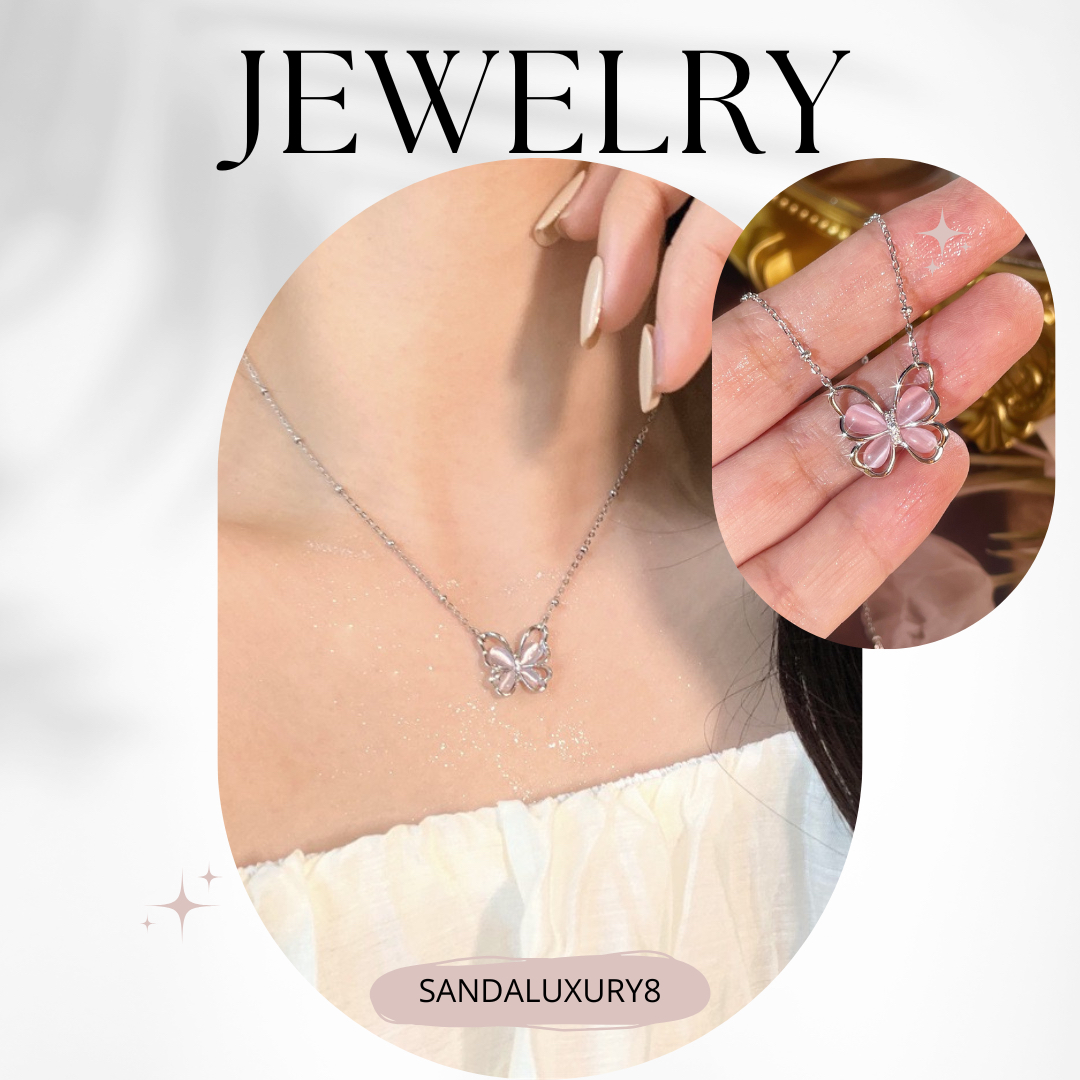 Pink Butterfly Necklace