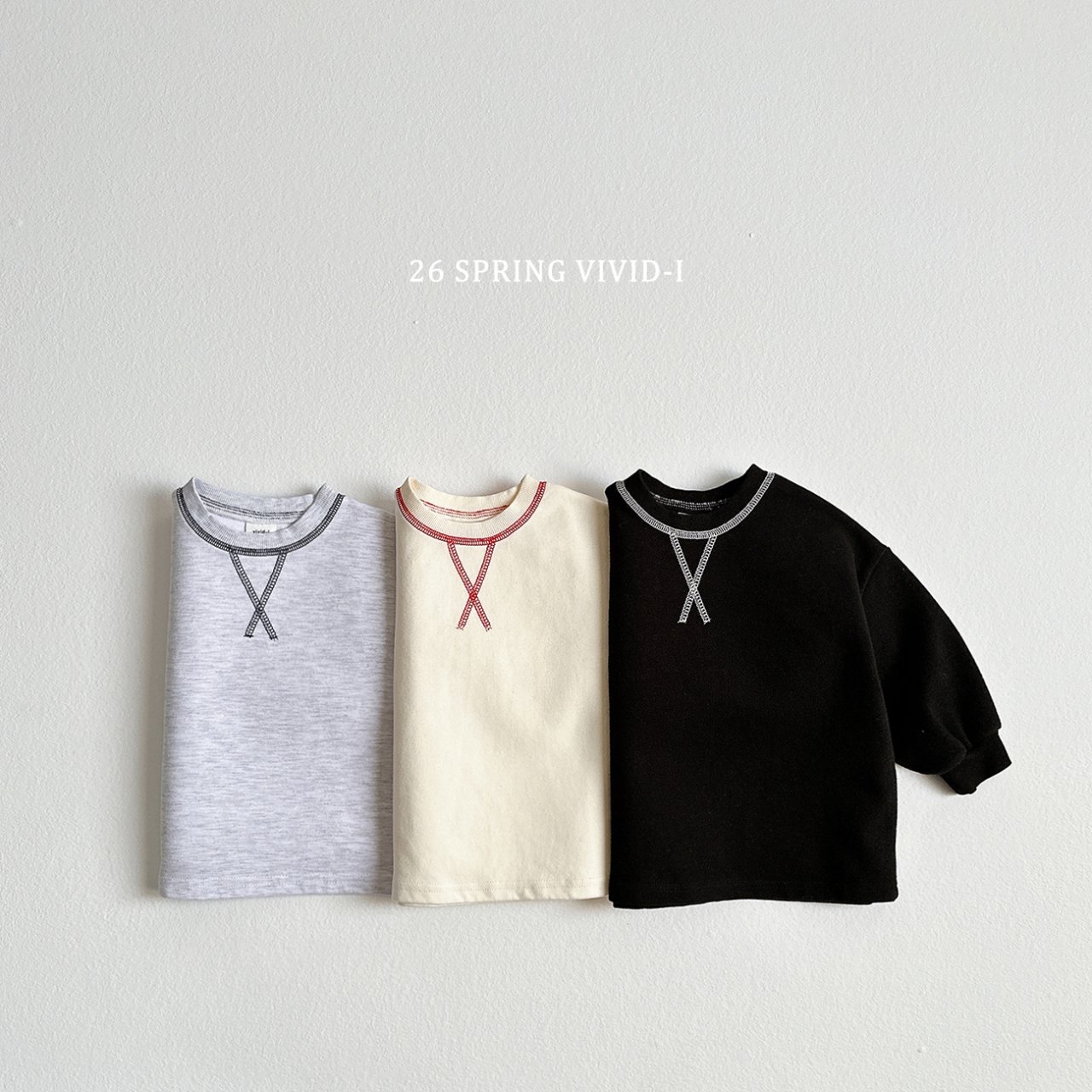 🌸預訂 韓國直送🌸🇰🇷VIVIDI三色撞色縫線寬鬆衛衣