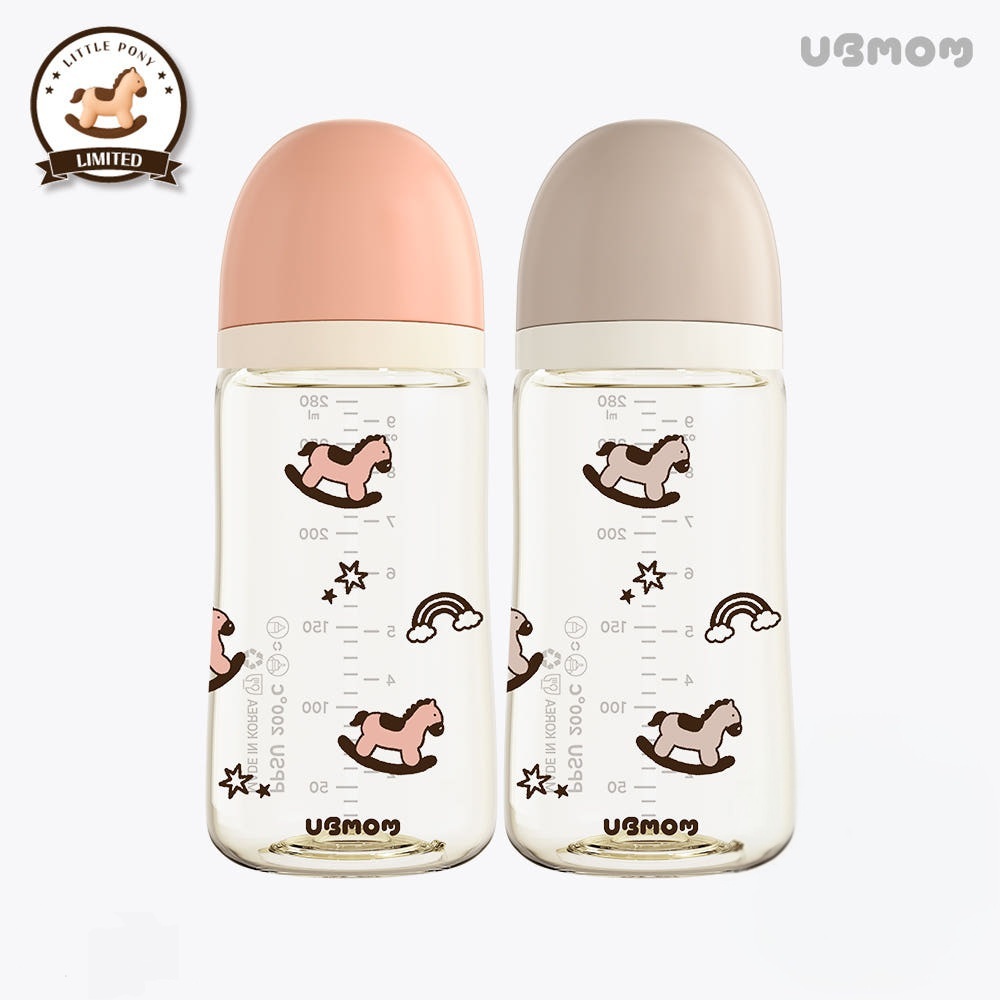 UBMOM 特別版PPSU奶樽-彩虹小馬 280ml（配M Size奶嘴3-6個月 ）