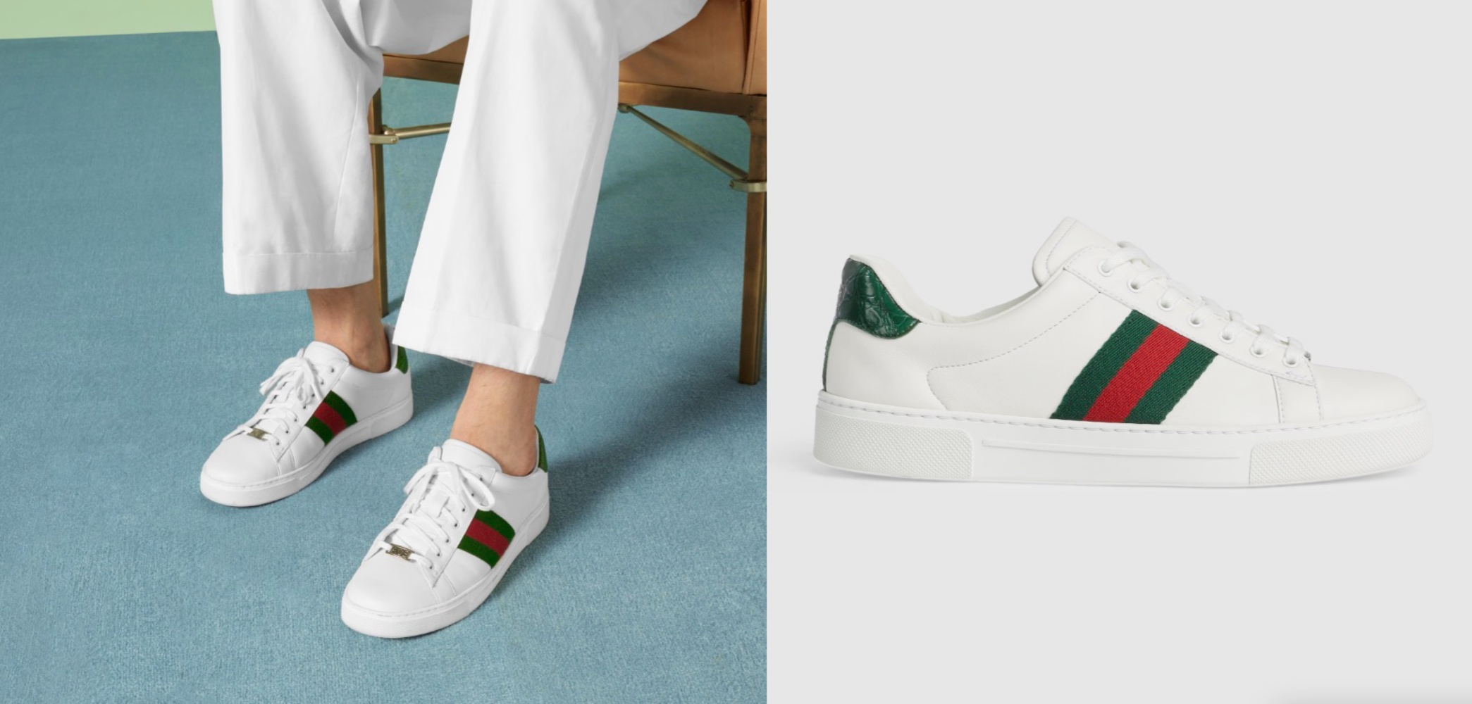 【正品級】GUCCI Ace Sneaker With Web 織帶運動鞋 連專櫃全套禮盒